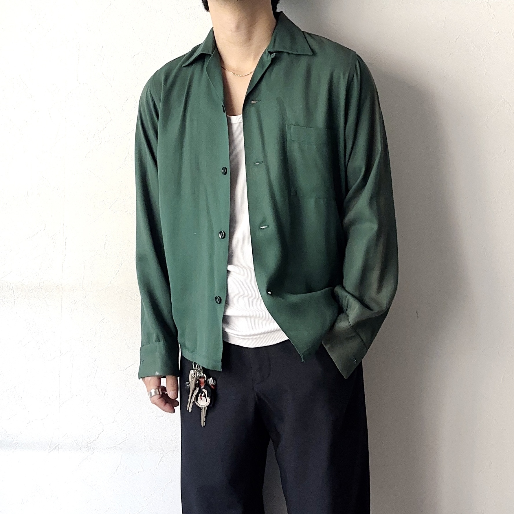 Vintage 50's【CAMPUS】Open Collar Rayon Shirt の画像 3