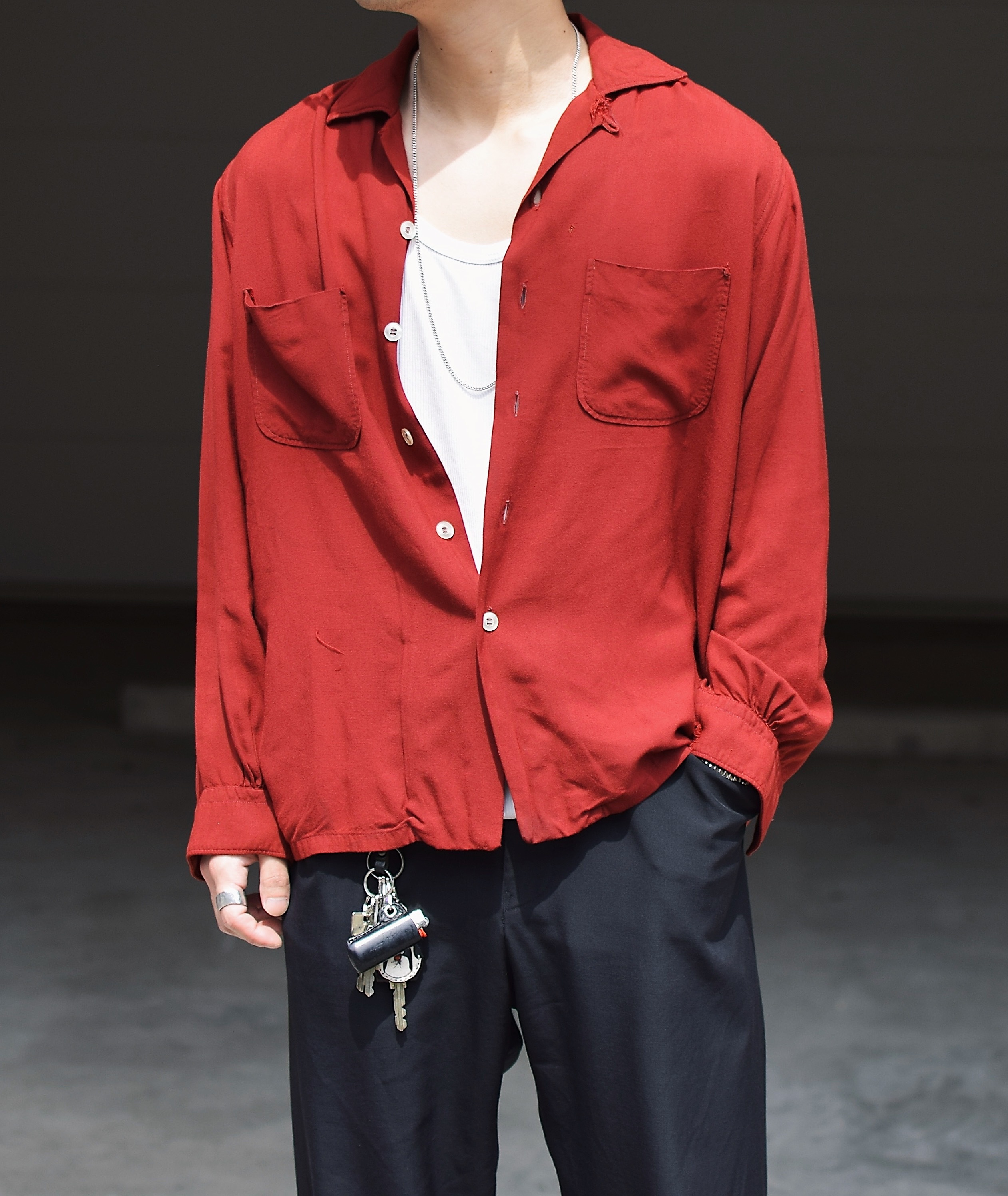 Vintage 50's【Mac Phergus】Open Collar Rayon Shirt の画像 3