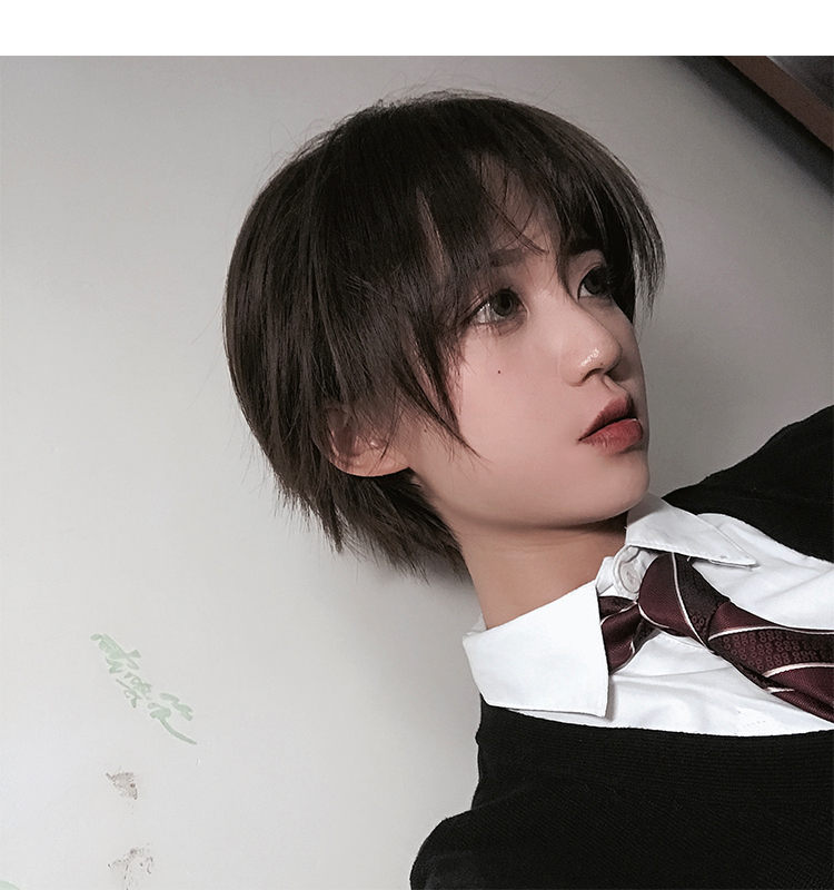 コスプレ ウィッグ かわいい 前髪 男装 ロリータ かつら ショートヘア 黒髪 韓国 465 Sweetly