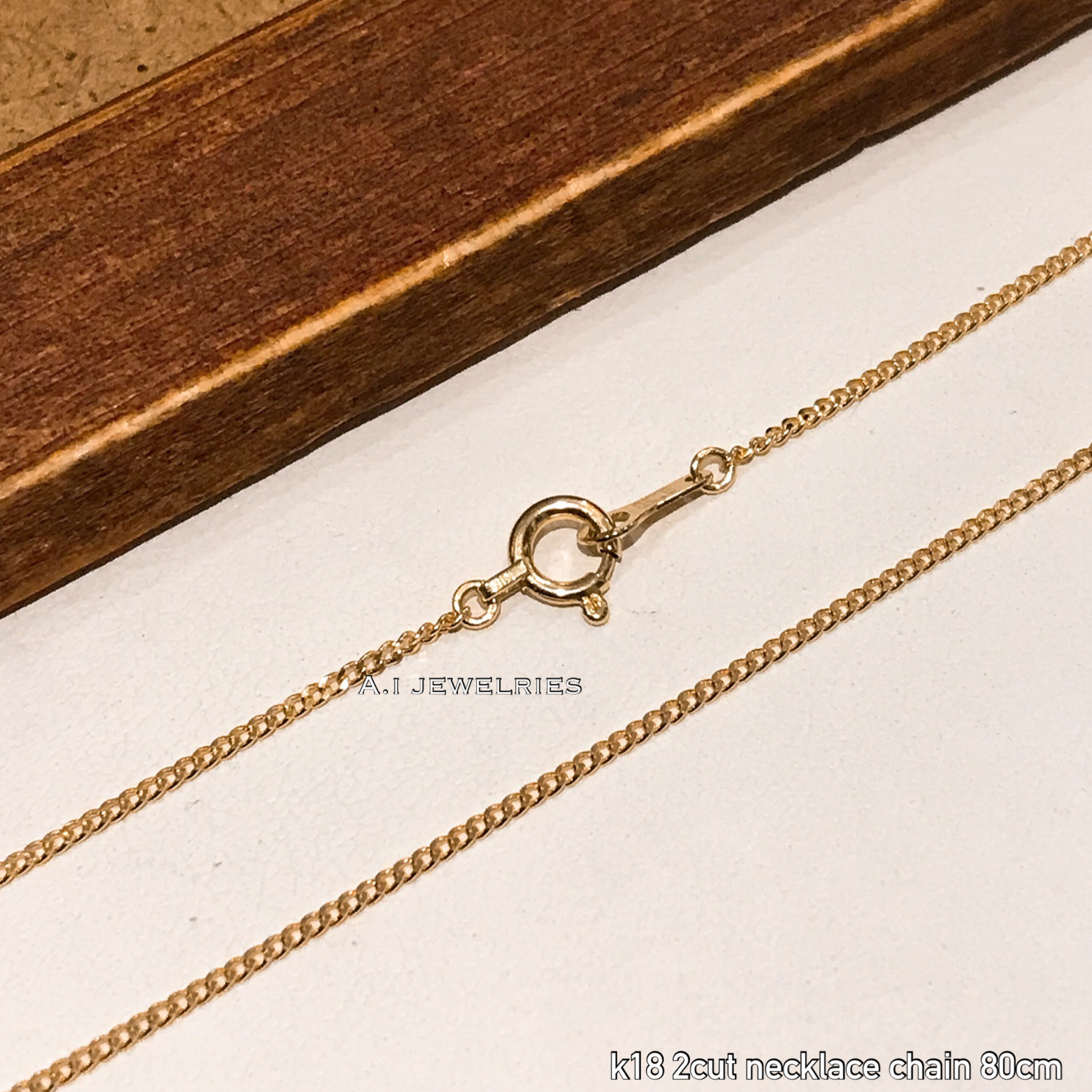 ネックレス 18金 2面 K18 80センチ ロングネックレス K18 2cut Necklace 80cm A I Jewelries エイアイジュエリーズ ネックレス 18金 2面 K18 80センチ ロングネックレス K18 2cut Necklace 80cm A I Jewelries エイアイジュエリーズ