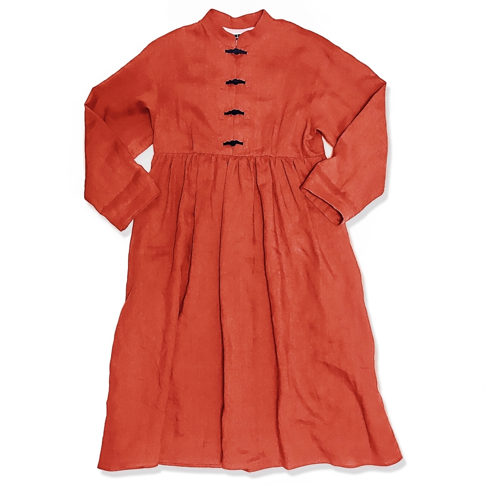 August Gypsys リネンチャイナワンピース 朱赤 Toiro Department