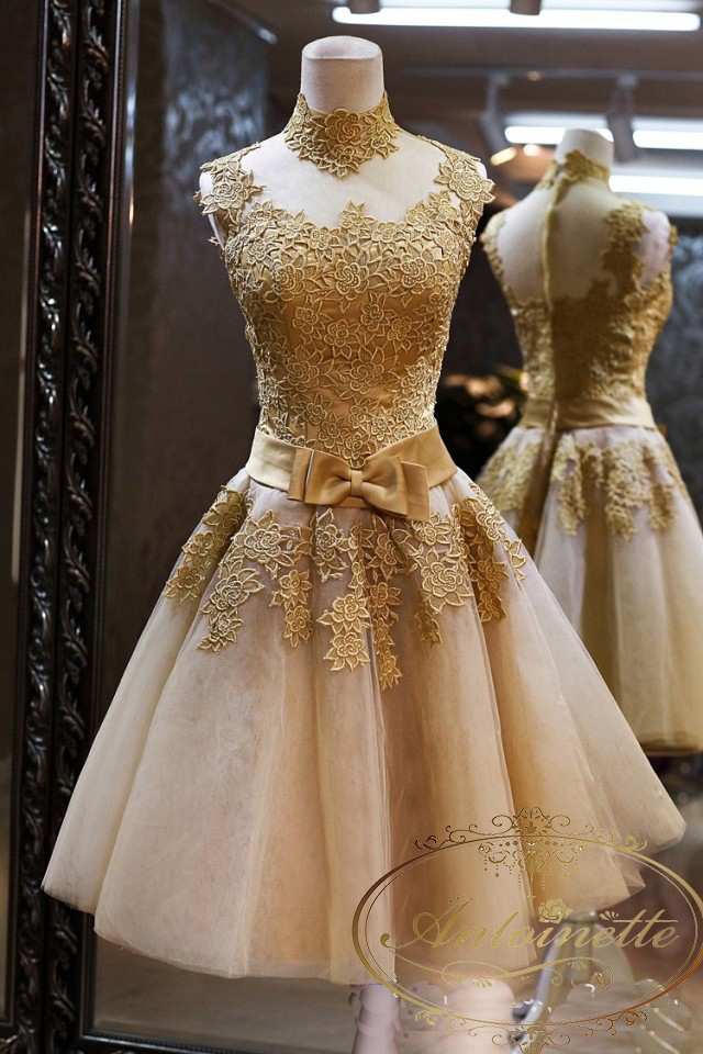 ゴールド ゴールドレース 花嫁ミニドレス ウェディングドレス レースミニドレス 花嫁二次会 ショート丈 パーティドレス リボン Antoinette ゴールド ゴールドレース 花嫁ミニドレス ウェディングドレス レースミニドレス 花嫁二次会 ショート丈 パーティドレス リボン Antoinette