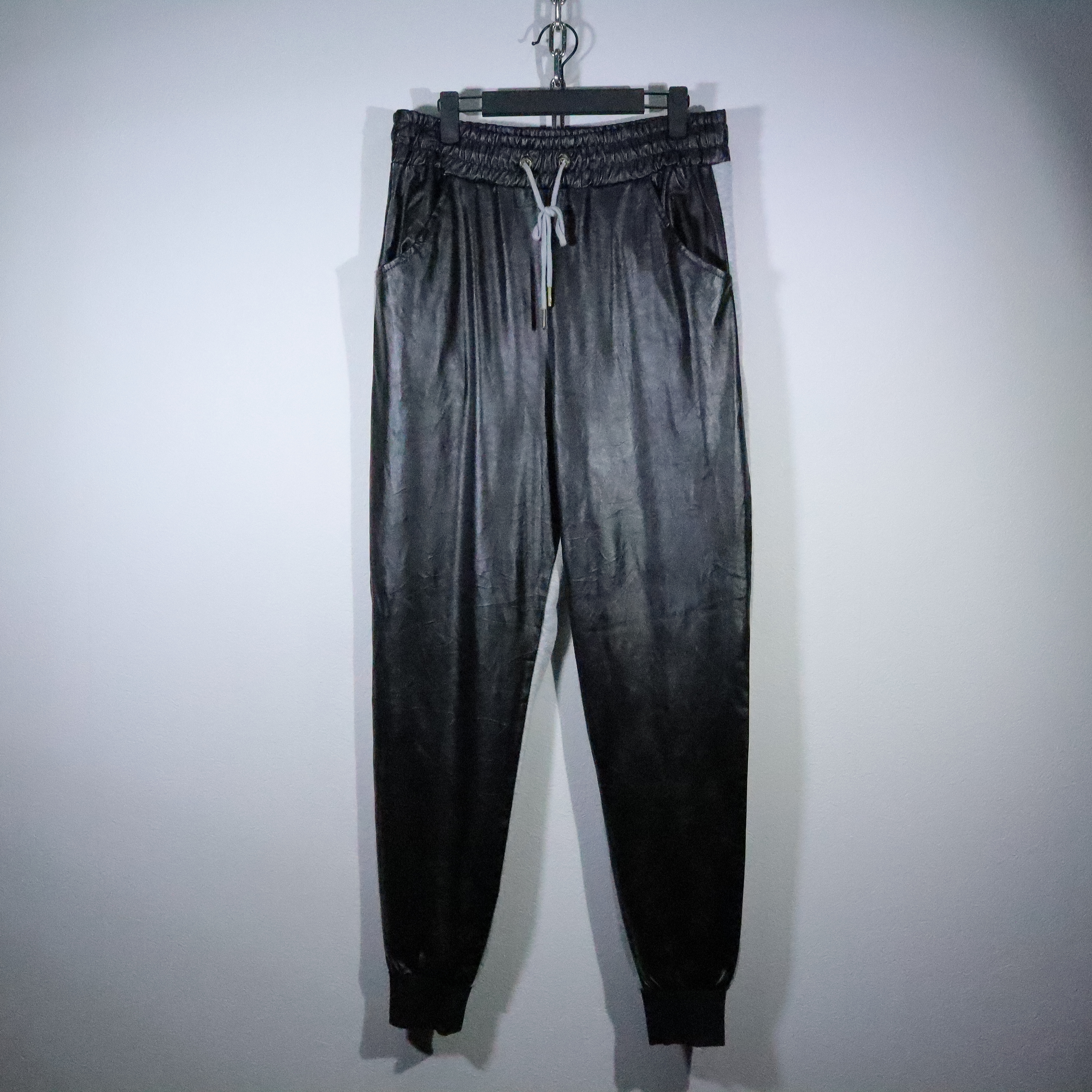 スウェットイージーパンツ 生地切替 裾リブ 古着屋 Kafuca