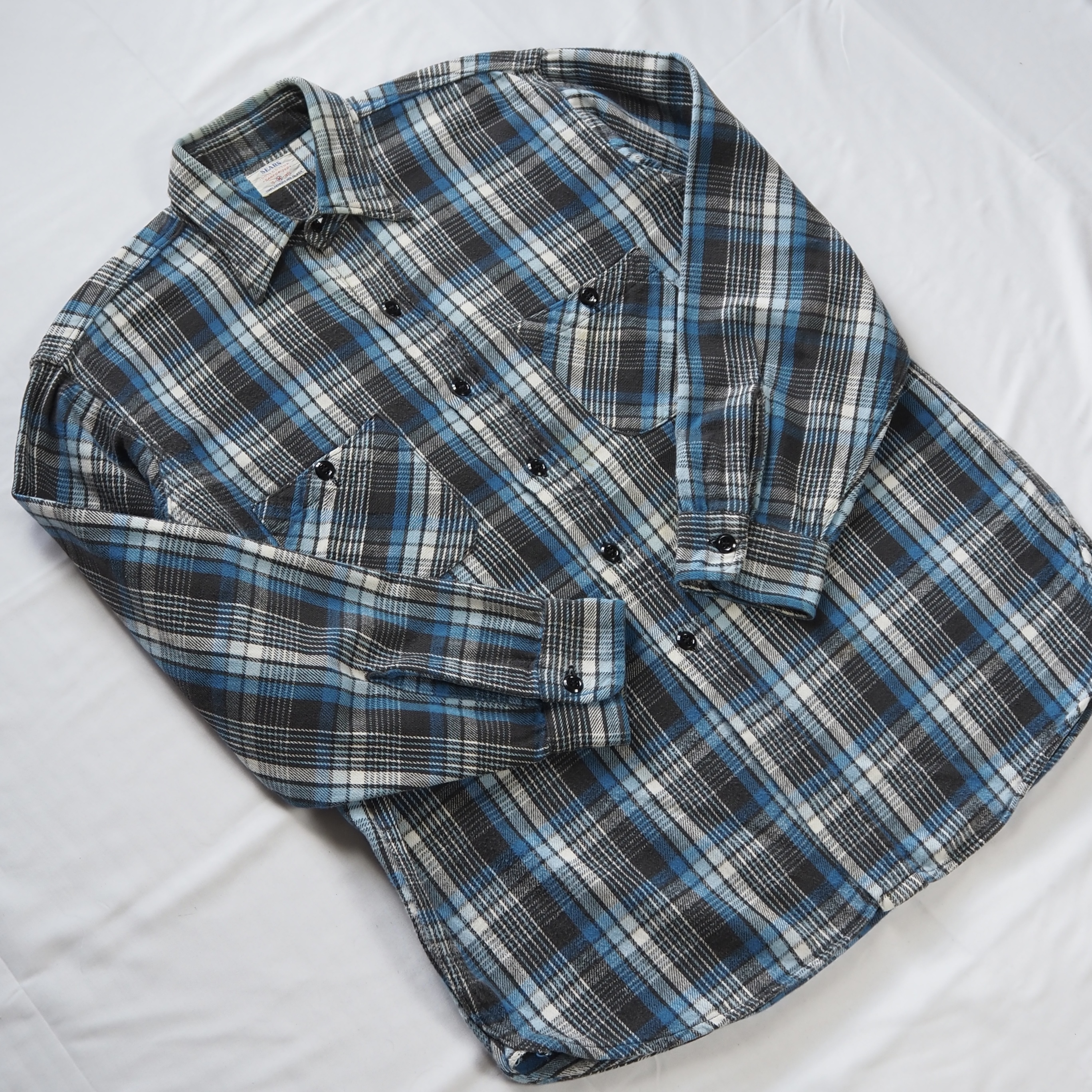 50’s Sears マチ付きヘヴィフランネルシャツ の画像 4