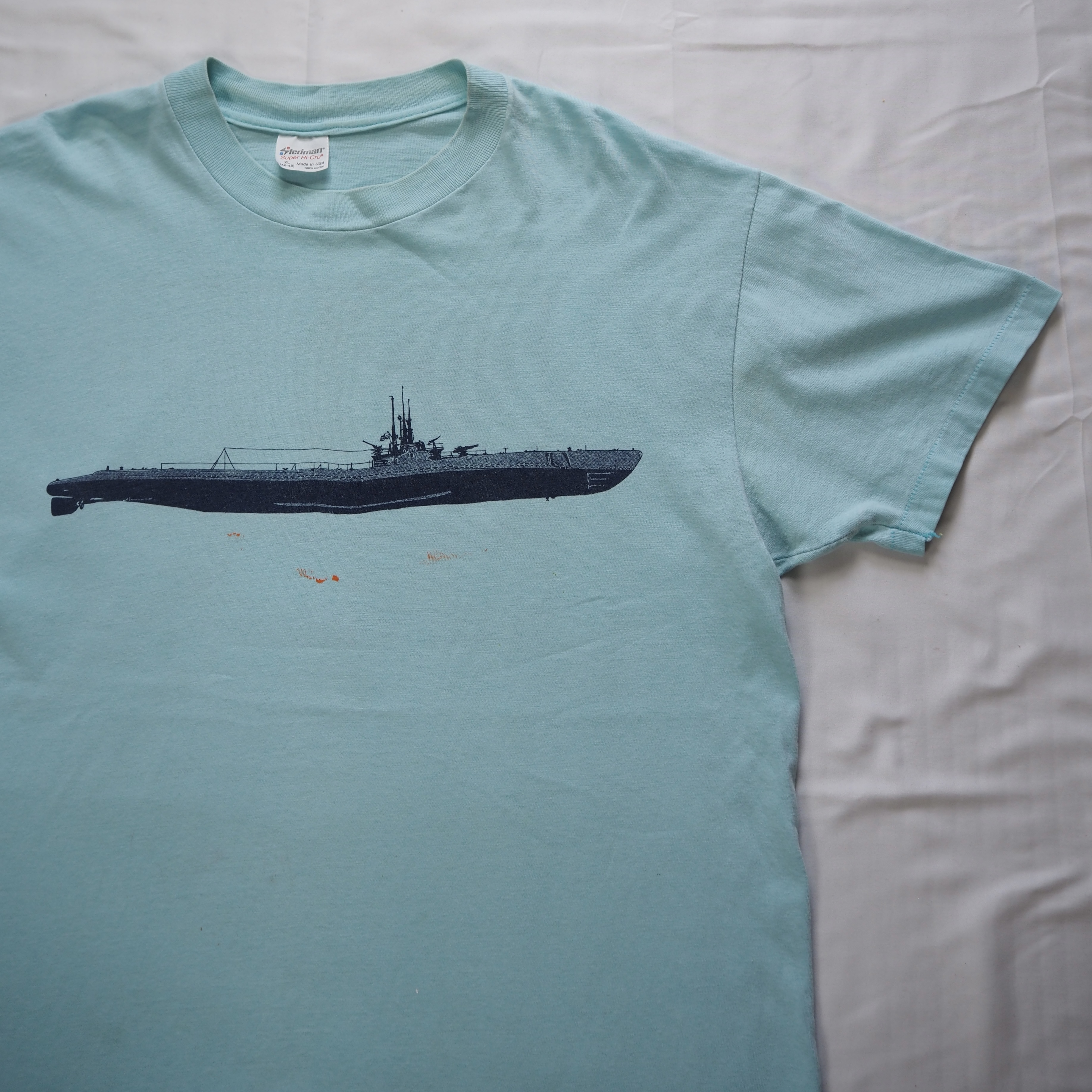 80’s-90’s Stedman ミリタリーTシャツ XL 真珠湾 両面プリント の画像 15