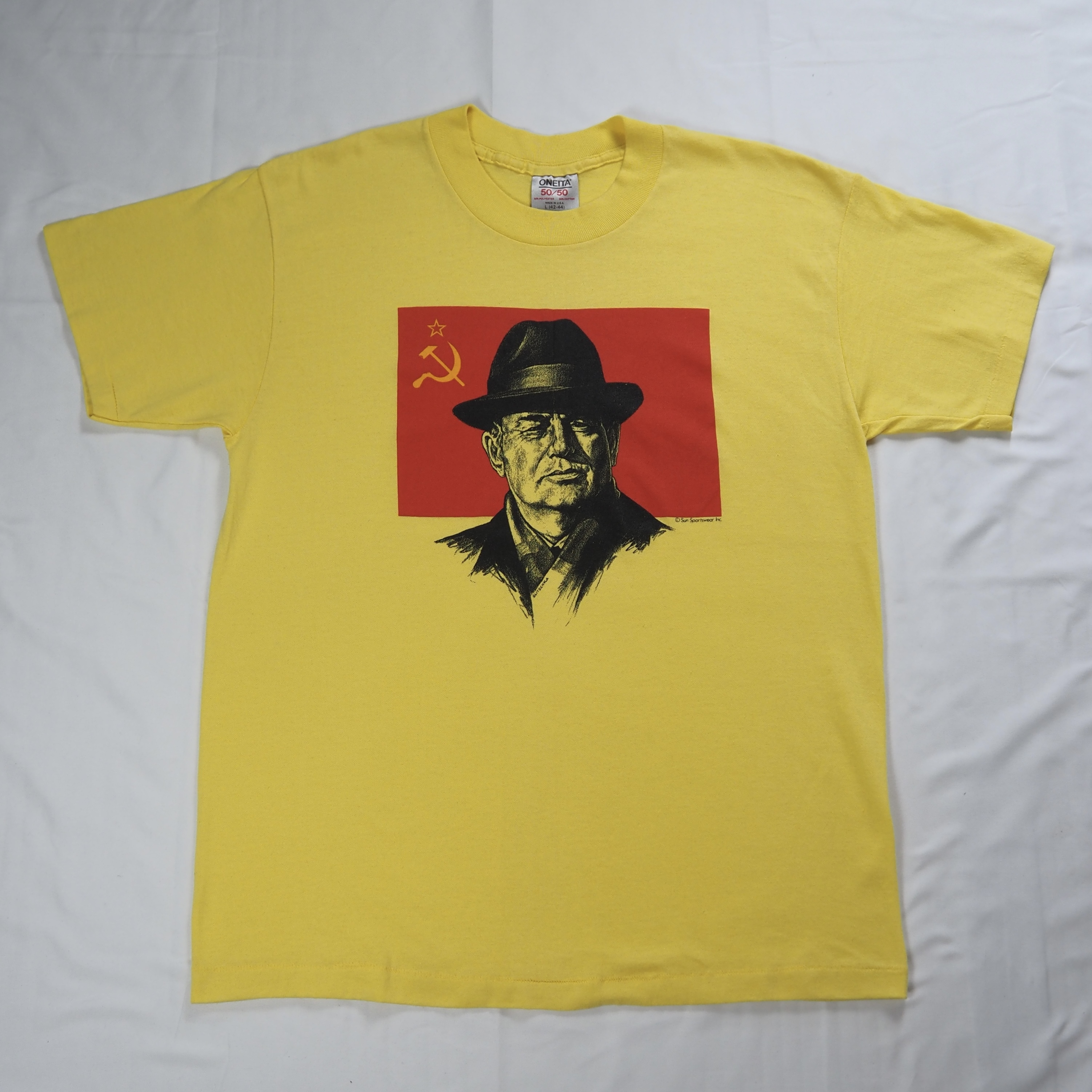 90’s ゴルバチョフTシャツ 共産主義 Lサイズ イエロー