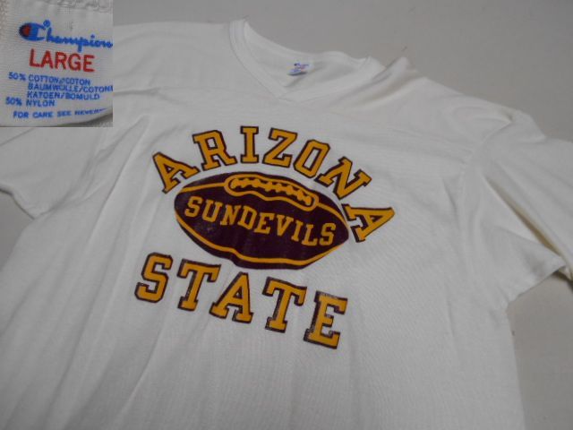 チャンピオン Tシャツ L 80s Usa製 フットボール 古着 C695 古着屋 ジョージア
