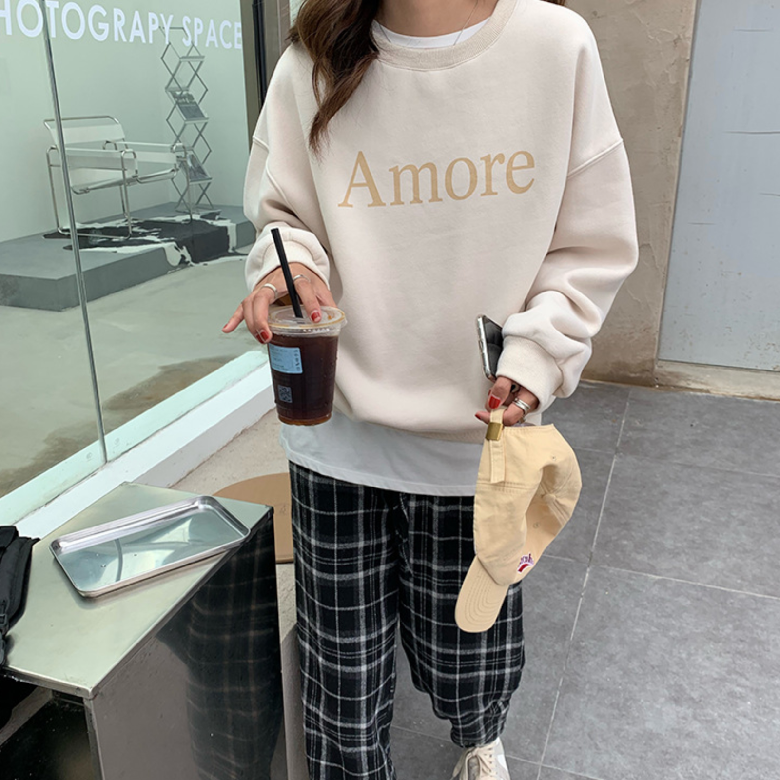 パステルカラーamoreスウェット 韓国ファッション通販 Nosweat