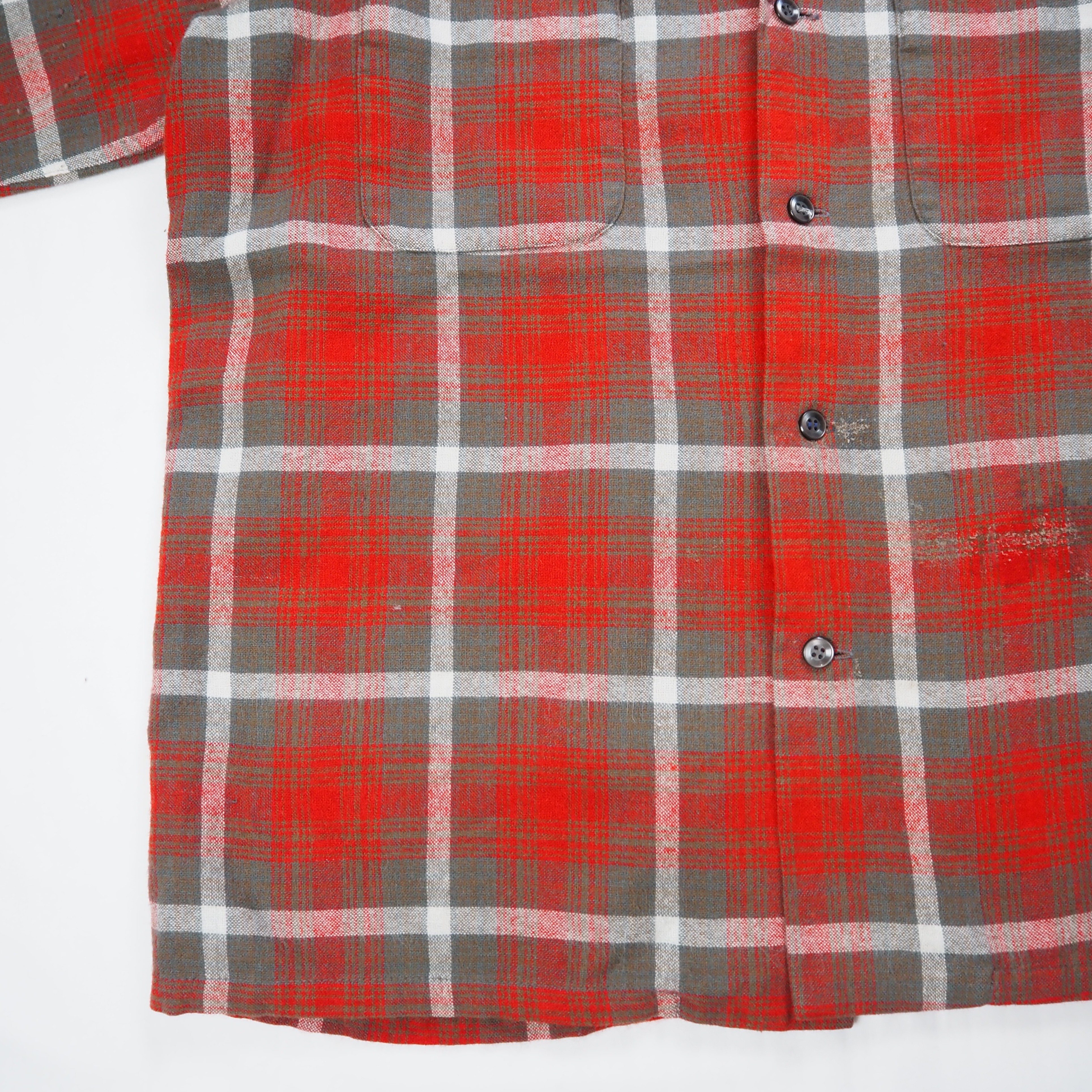 【9/23 20:00入荷】50's Towncraft ウールシャツ レッド×グレー の画像 7