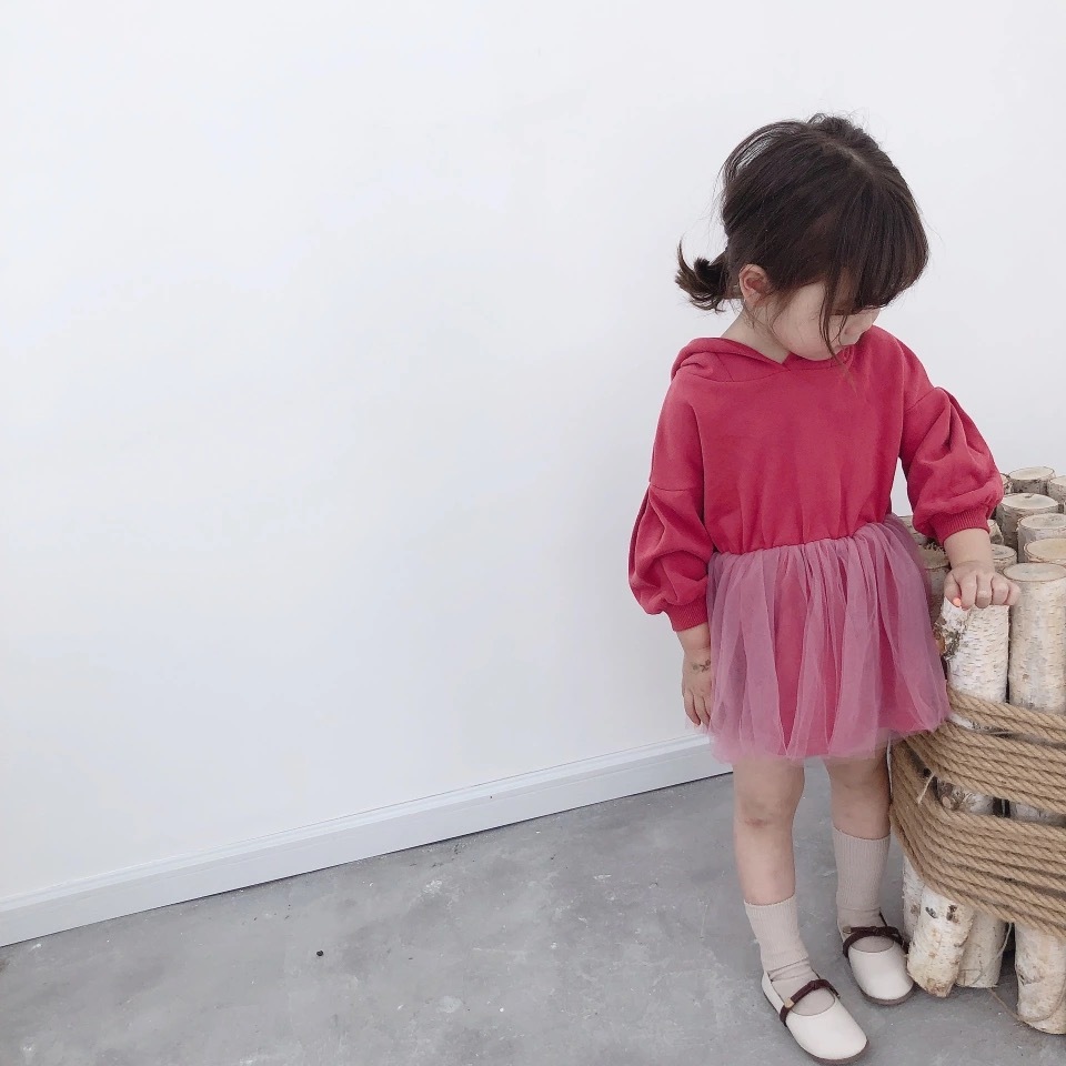 送料無料 予約商品 ワンピース キッズ フード付き 耳つき チュール スカート パーカー パーカーワンピース 女の子 12カ月 2歳 3歳 4歳 5歳 6歳 Selectshop Aya