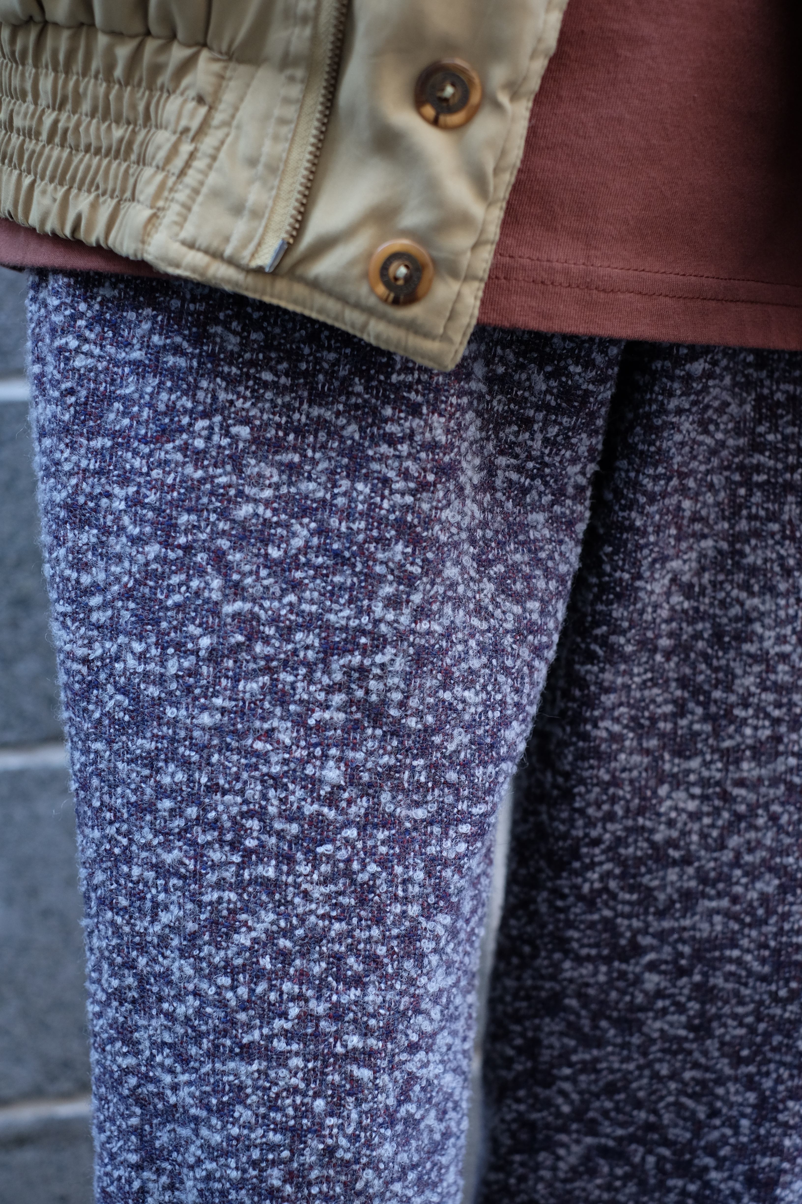 70s “ tweed fabric “ euro flare pants の画像 4