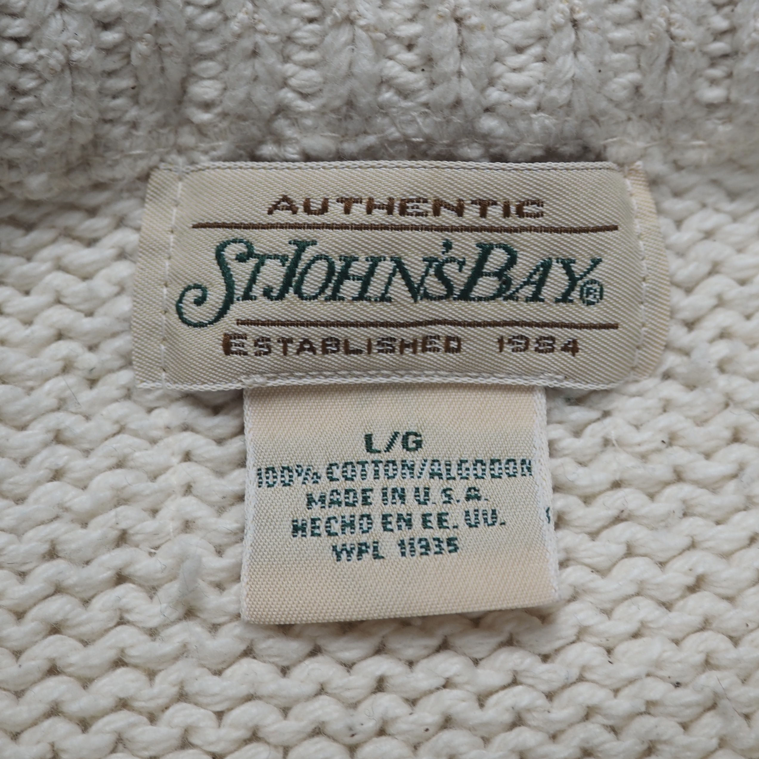 90’s St. John’s Bay コットンニット おさかなニット Lサイズ アメリカ製 の画像 8