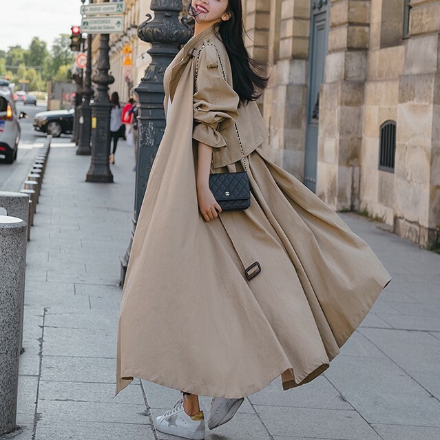 コート トレンチ ロング丈 長袖 ルーズシルエット ゆったり 秋 冬 通勤 オフィス 大人かわいい ファッション Sheratan アラサーol 通勤 女子会ファッション専門店