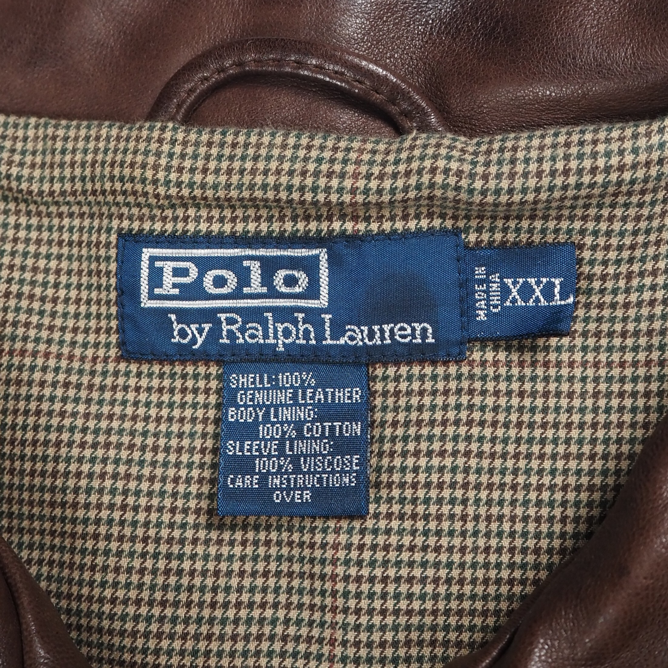 【9/23 20:00入荷】90's Ralph Lauren ラムレザージャケット XXL ブラウン の画像 8