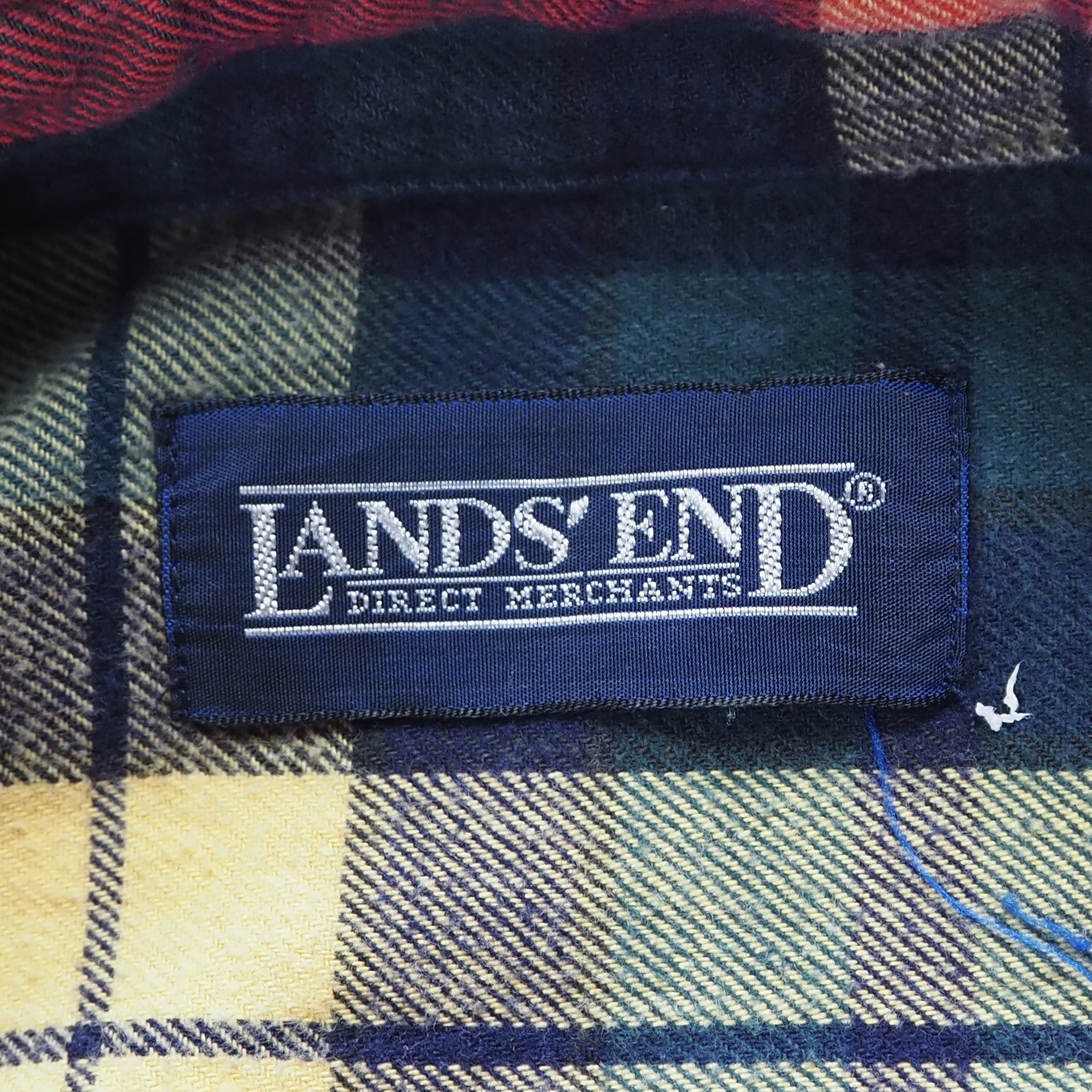 90’s Land’s End コットンライトフランネルシャツ Mサイズ の画像 10