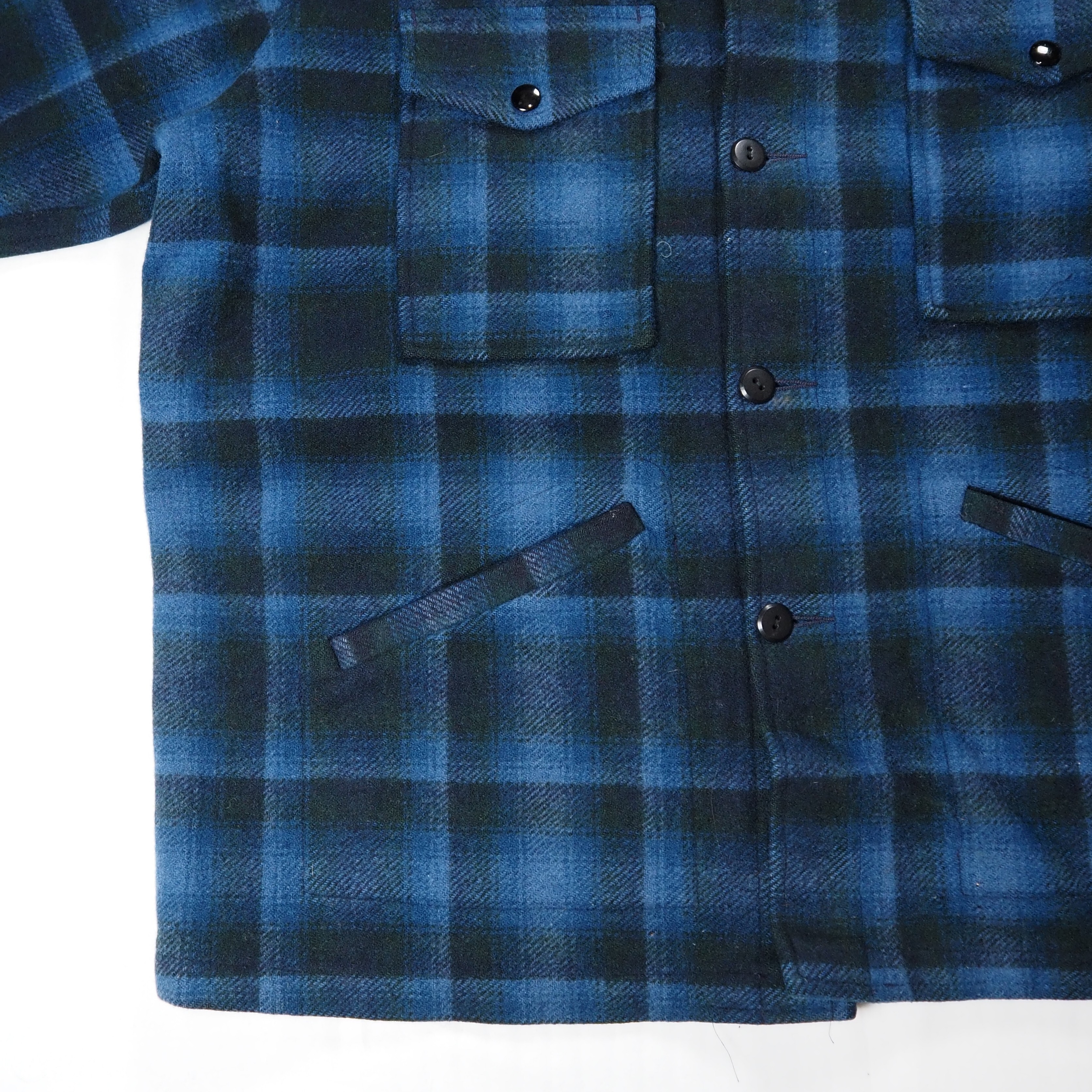 【9/23 20:00入荷】60's-70's Pendleton ウールジャケット ブルー×ブラック オンブレチェック の画像 5