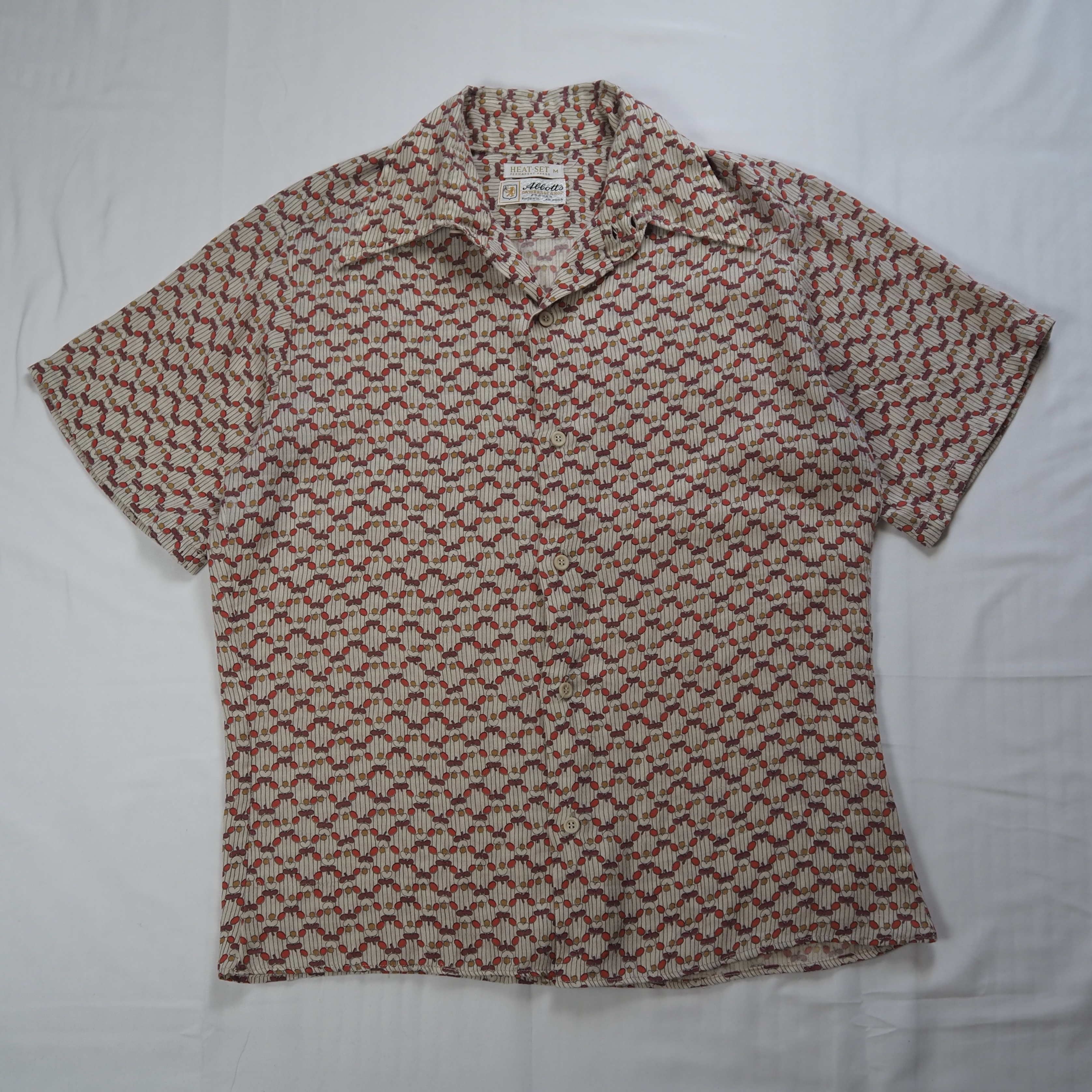 70’s コットン 半袖シャツ 総柄