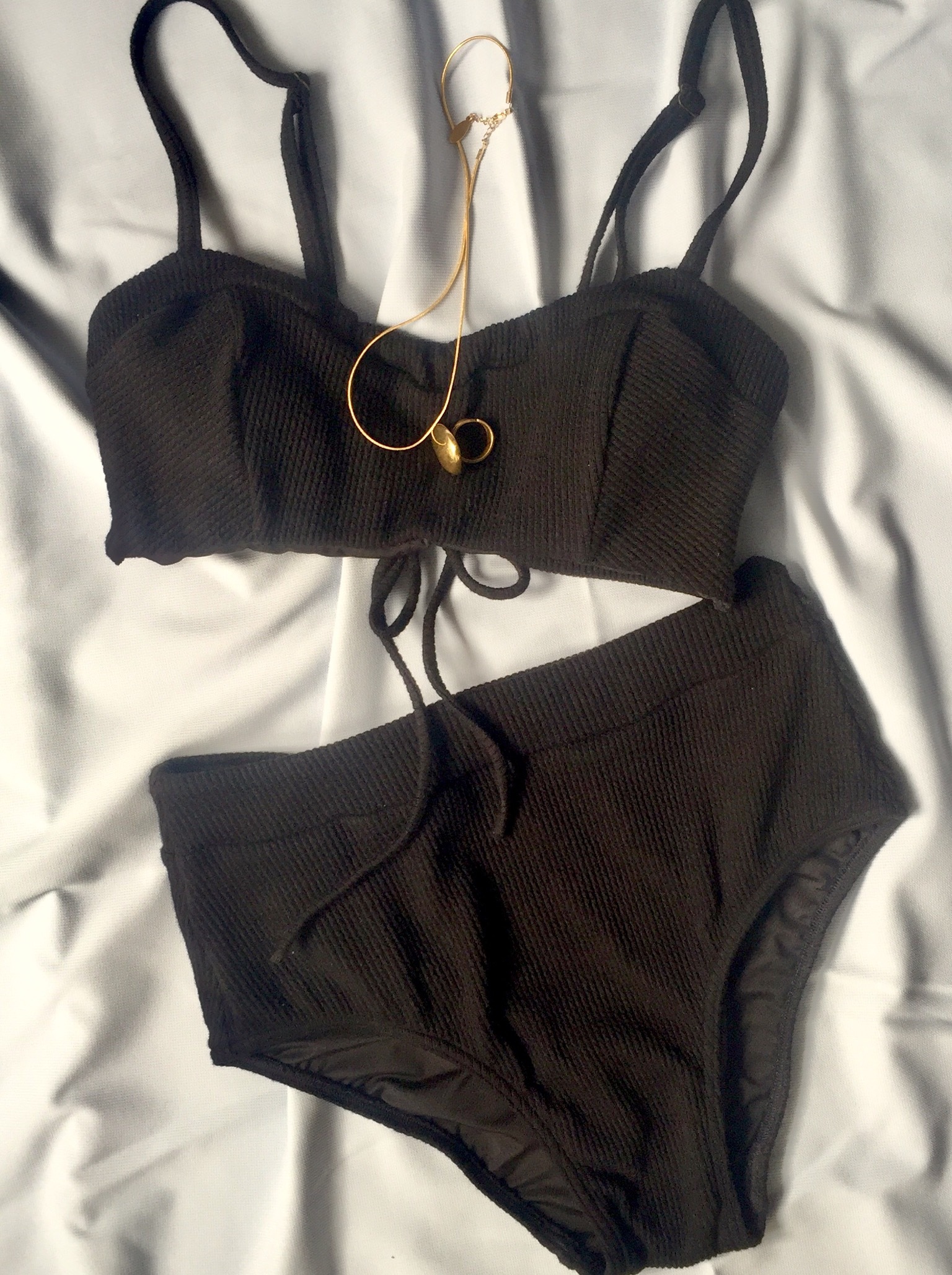 bikini top with high waist bottom