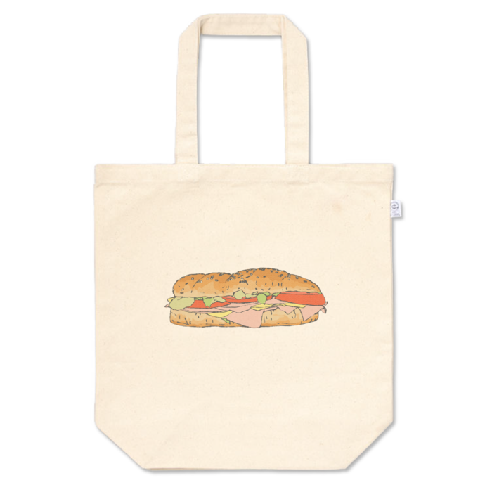 サンドイッチのイラストのトートバッグ Mサイズ 絵描きのraddieyのお店