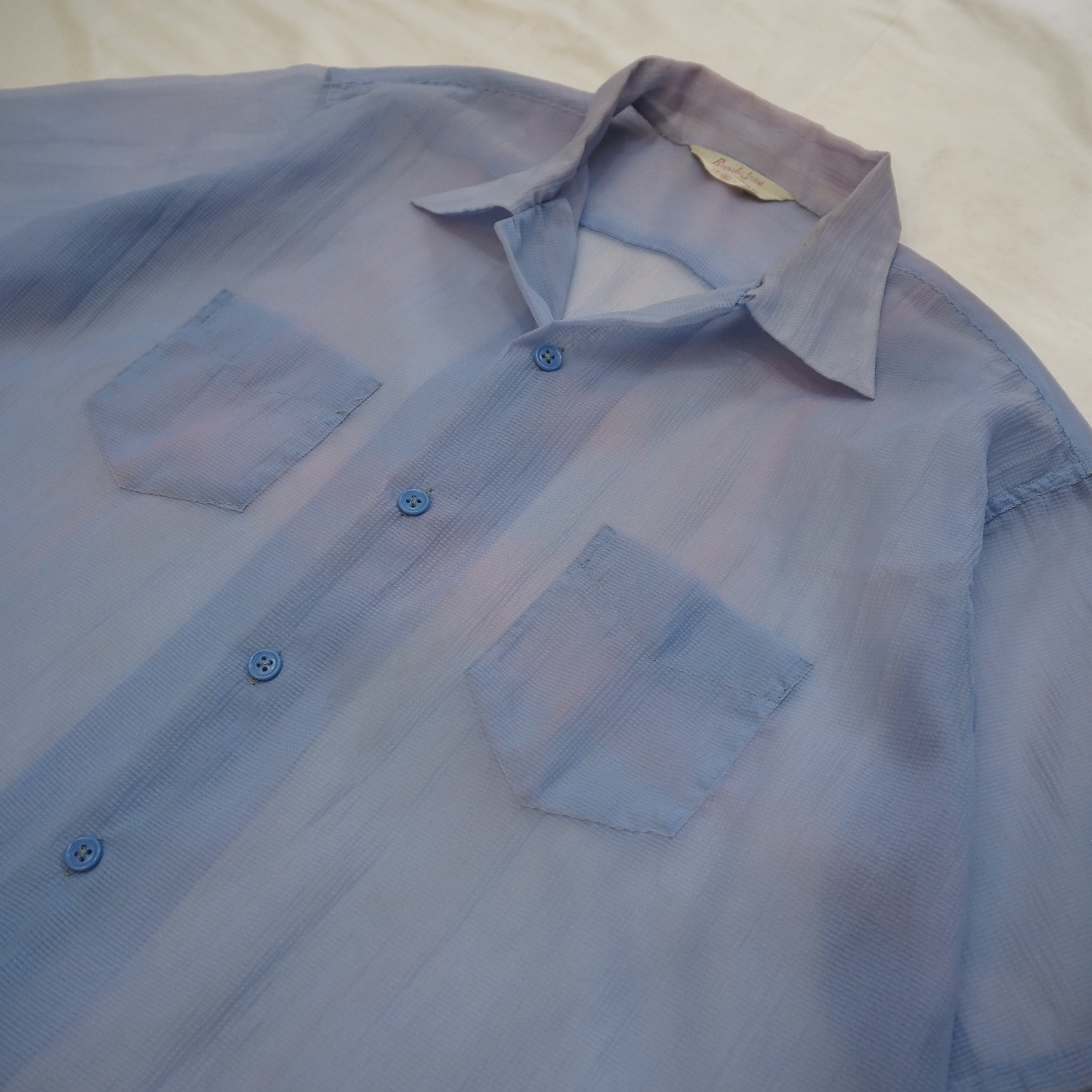 50’s Nylon Shirt シースルー Size XL!!! の画像 2