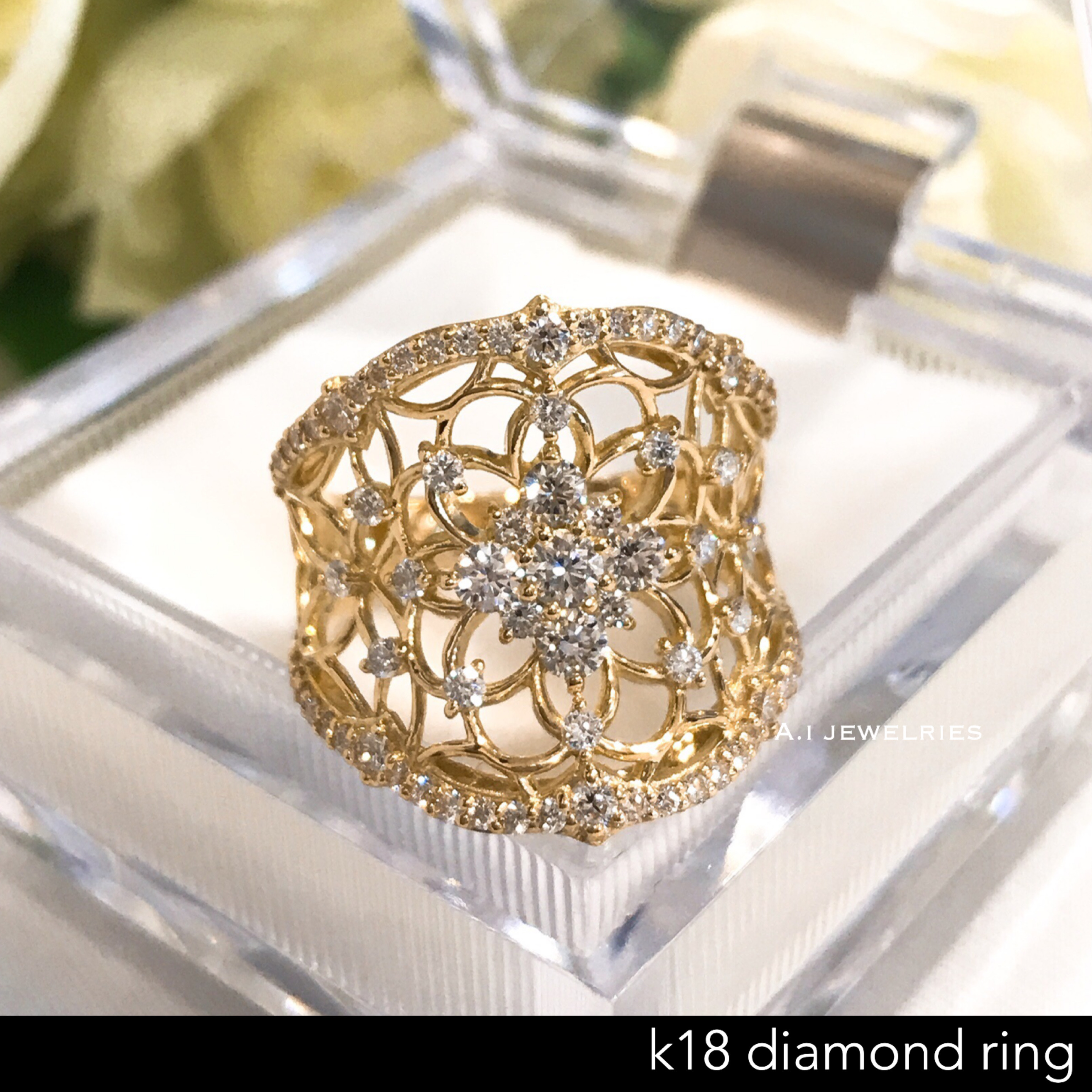 リング 18金 ダイヤ k18 天然 ダイヤモンド リング / k18 diamond ring | A.I JEWELRIES / エイ