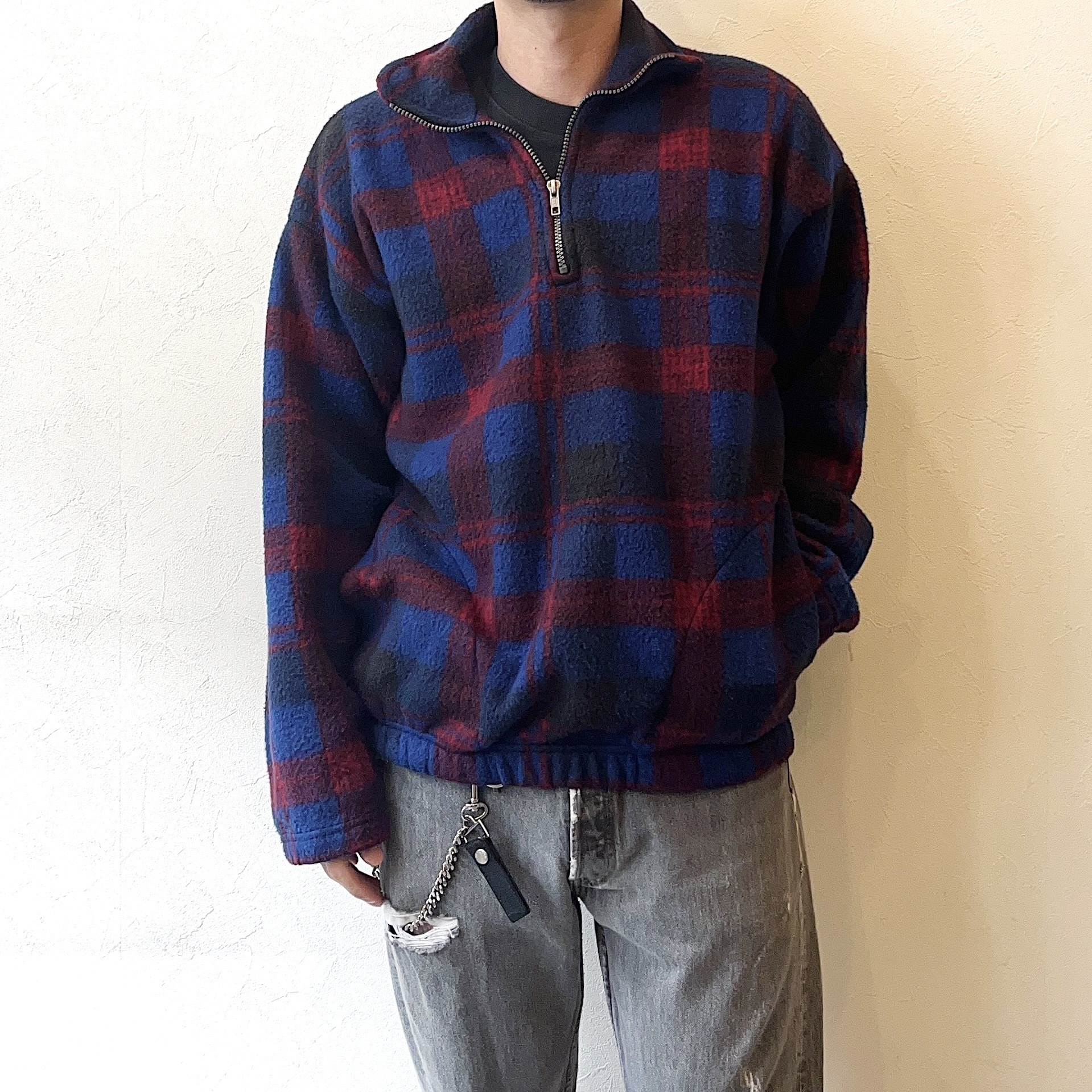 Vintage 90's【JERZEES】Half Zip Fleece Jacket の画像 3