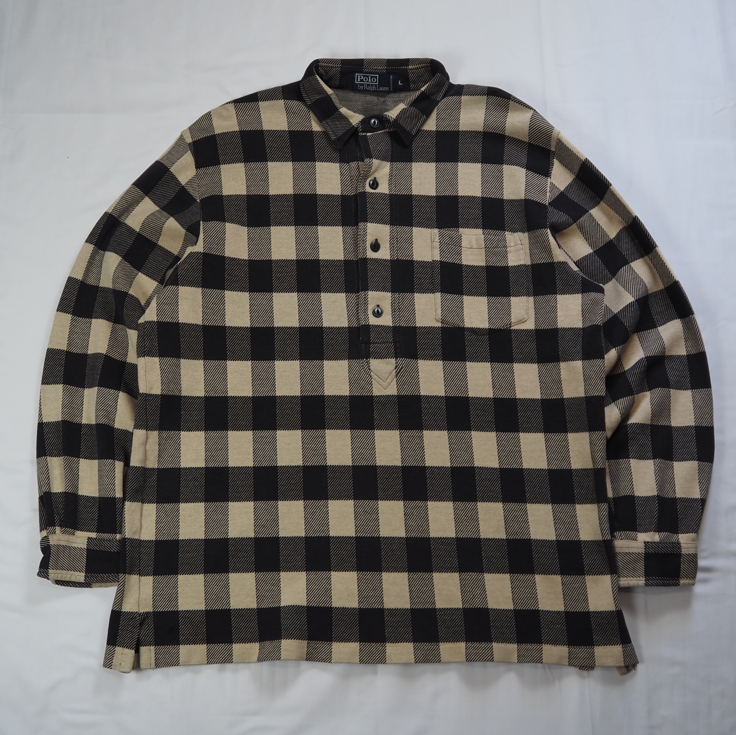 90's Ralph Lauren プルオーバーシャツ Lサイズ ブロックチェック