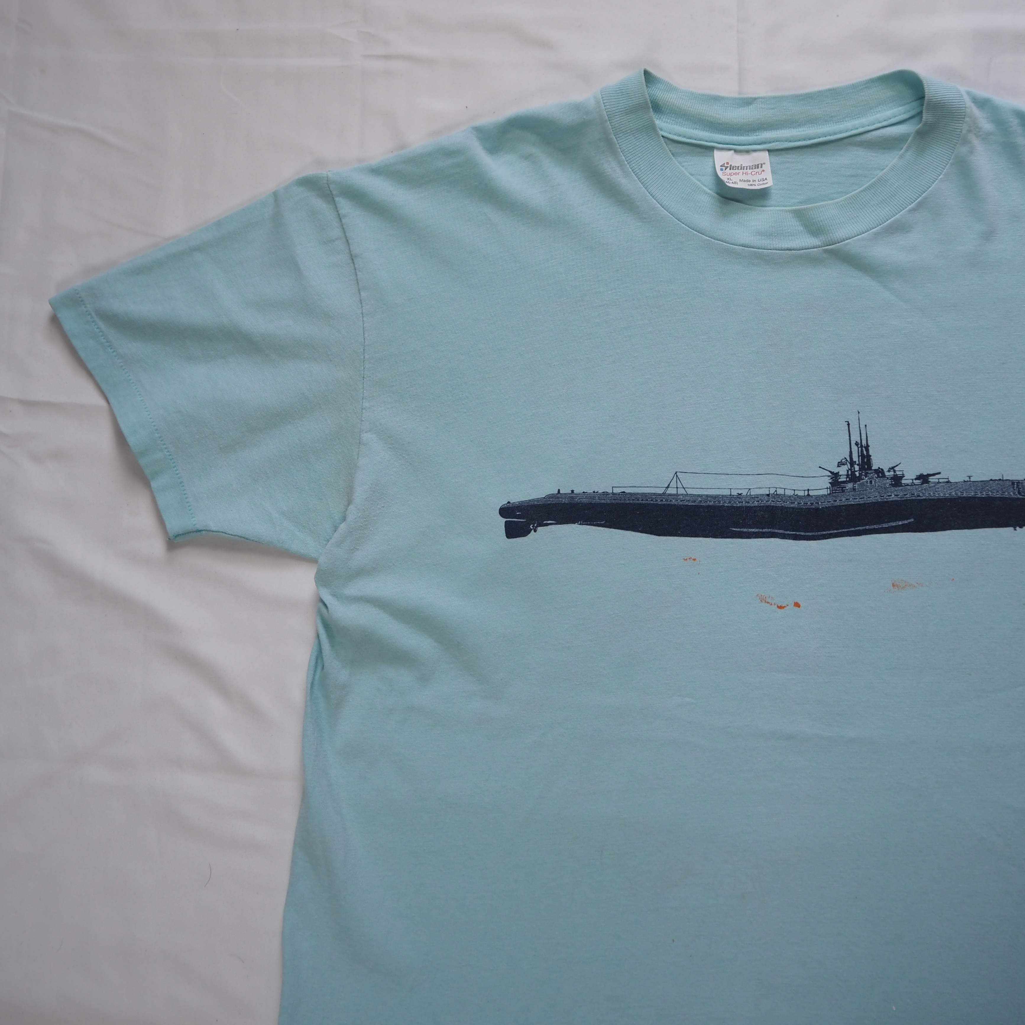 80’s-90’s Stedman ミリタリーTシャツ XL 真珠湾 両面プリント の画像 14