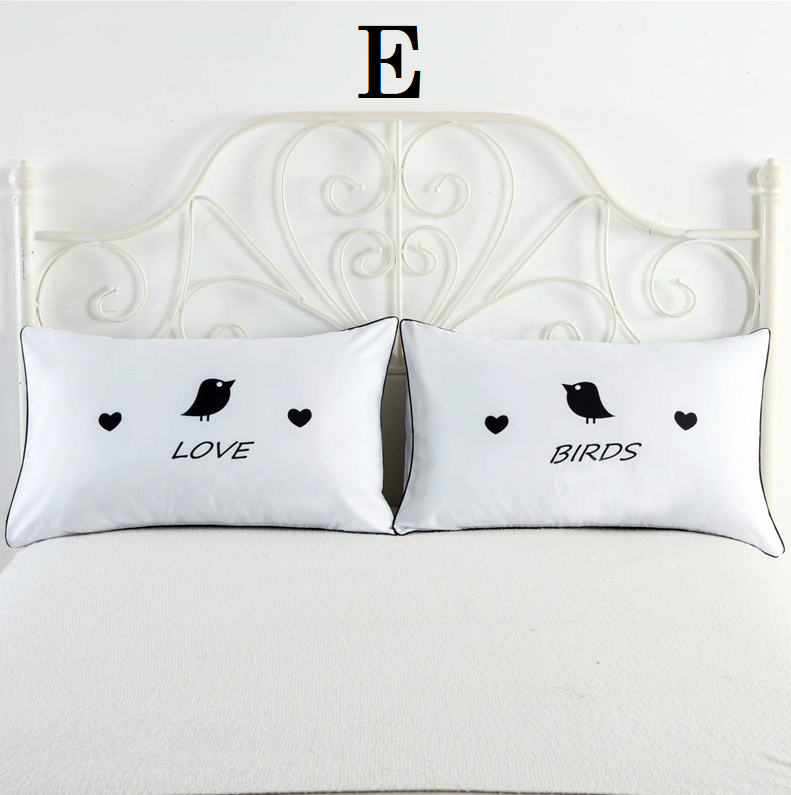 Love ｈｅ ｓｈe カップル クッションカバー インテリア 枕 まくらカバー ピローケース 2枚セット Romaryhome