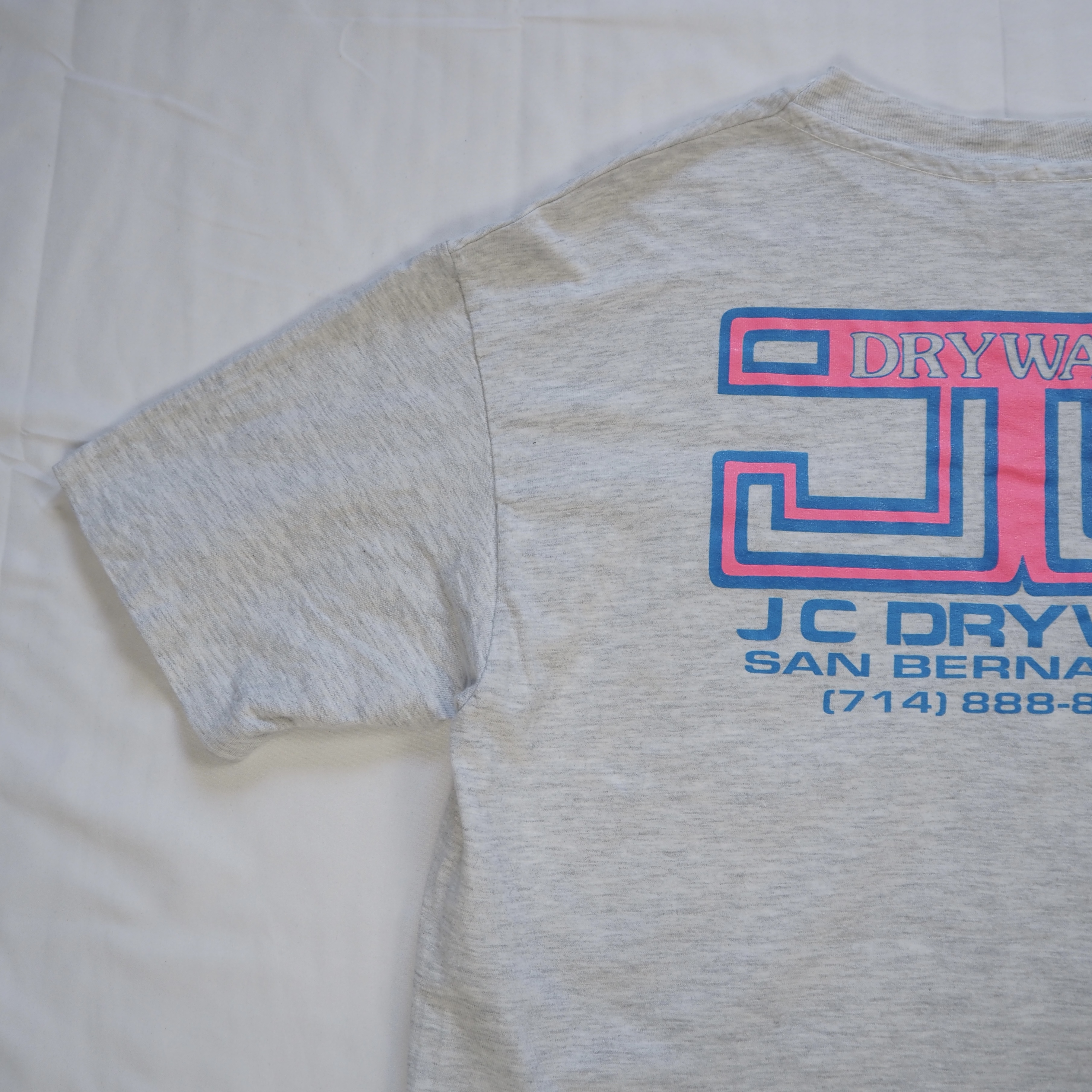 90’s Hanes ワークTシャツ 企業Tシャツ ピンク Lサイズ の画像 3