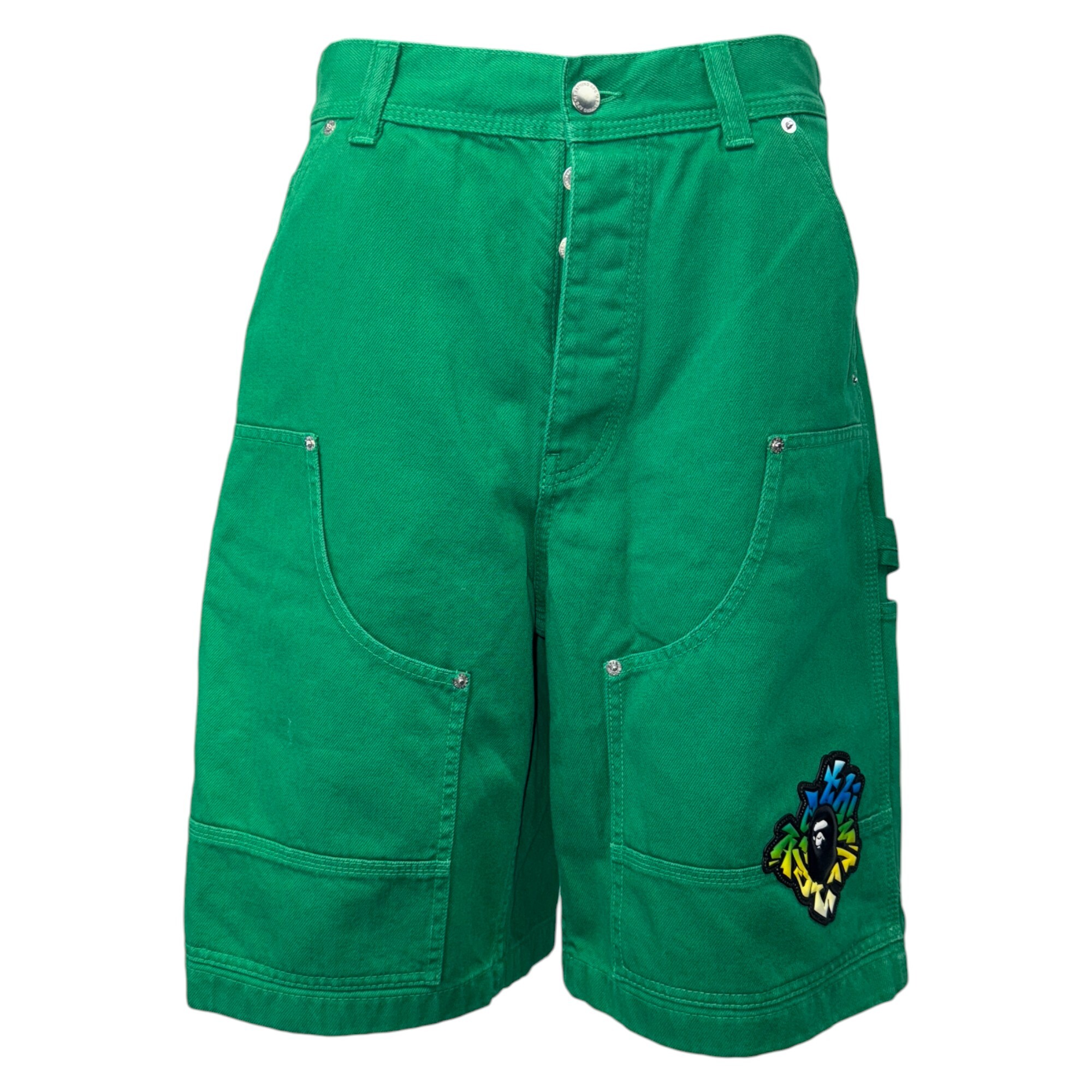 【A BATHING APE】ベイシングエイプ PATCH 2 TONE WASHED ワークショーツ L