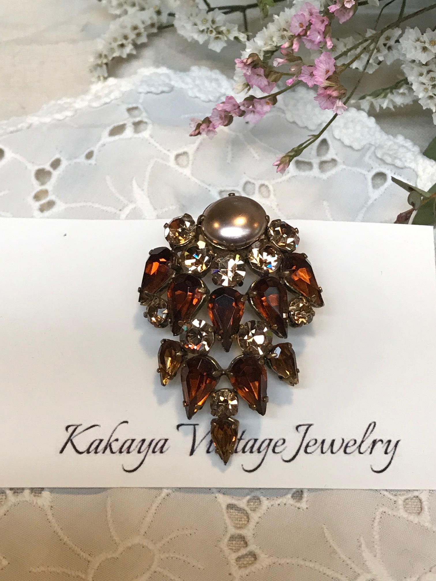 1950年代 イギリス ビンテージジュエリー ブローチd Kakaya