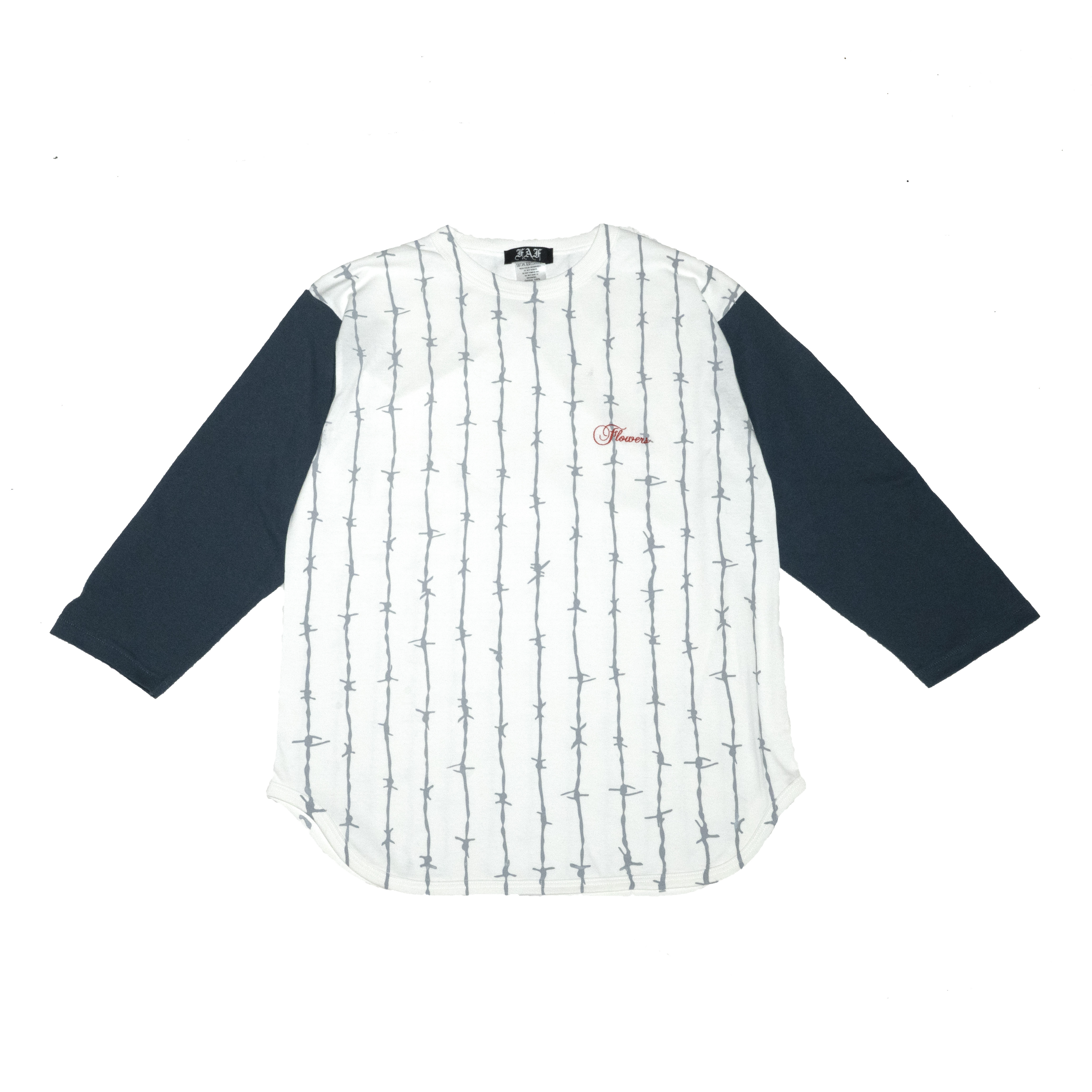 Barbed wire baseball raglan / Denim - 画像1