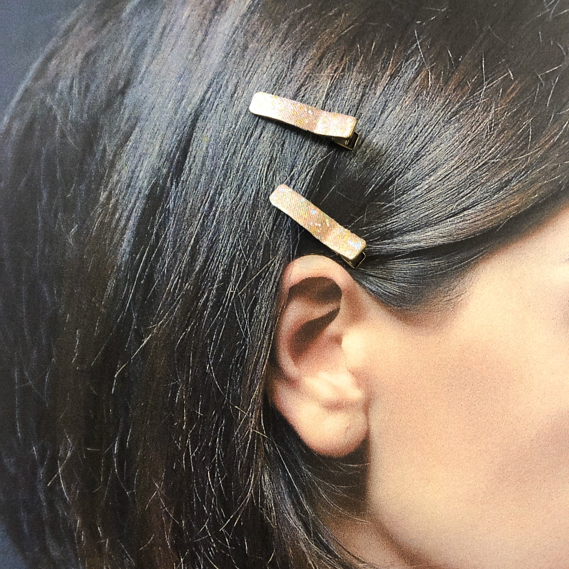 金彩ミニヘアクリップ 2個セット 最高級生地を使用 金彩 着物 浴衣 金彩ミニヘアクリップ 2個セット 最高級生地を使用 金彩 着物 浴衣