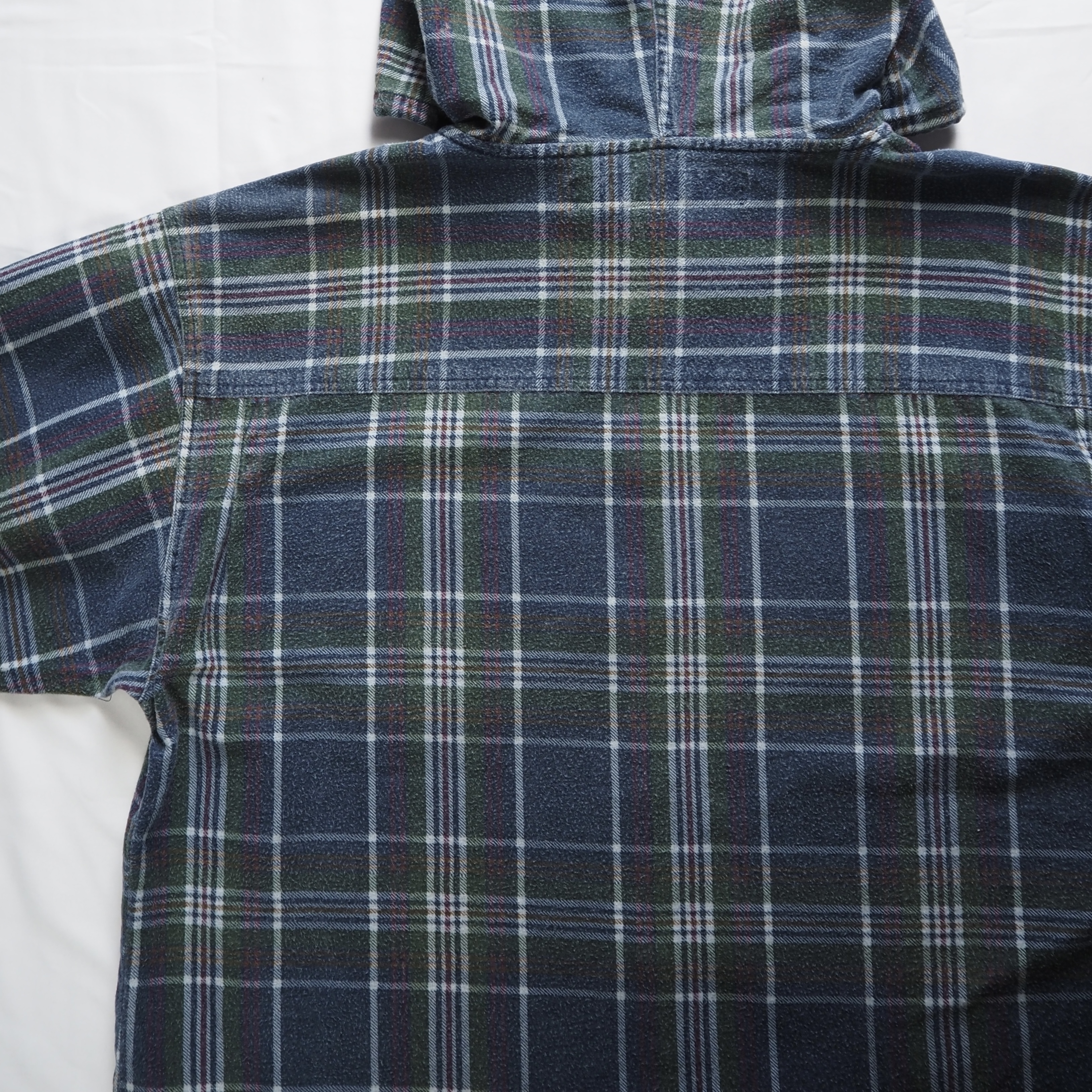 00’s Anchor Blue フランネルボタンフーディ XL の画像 15