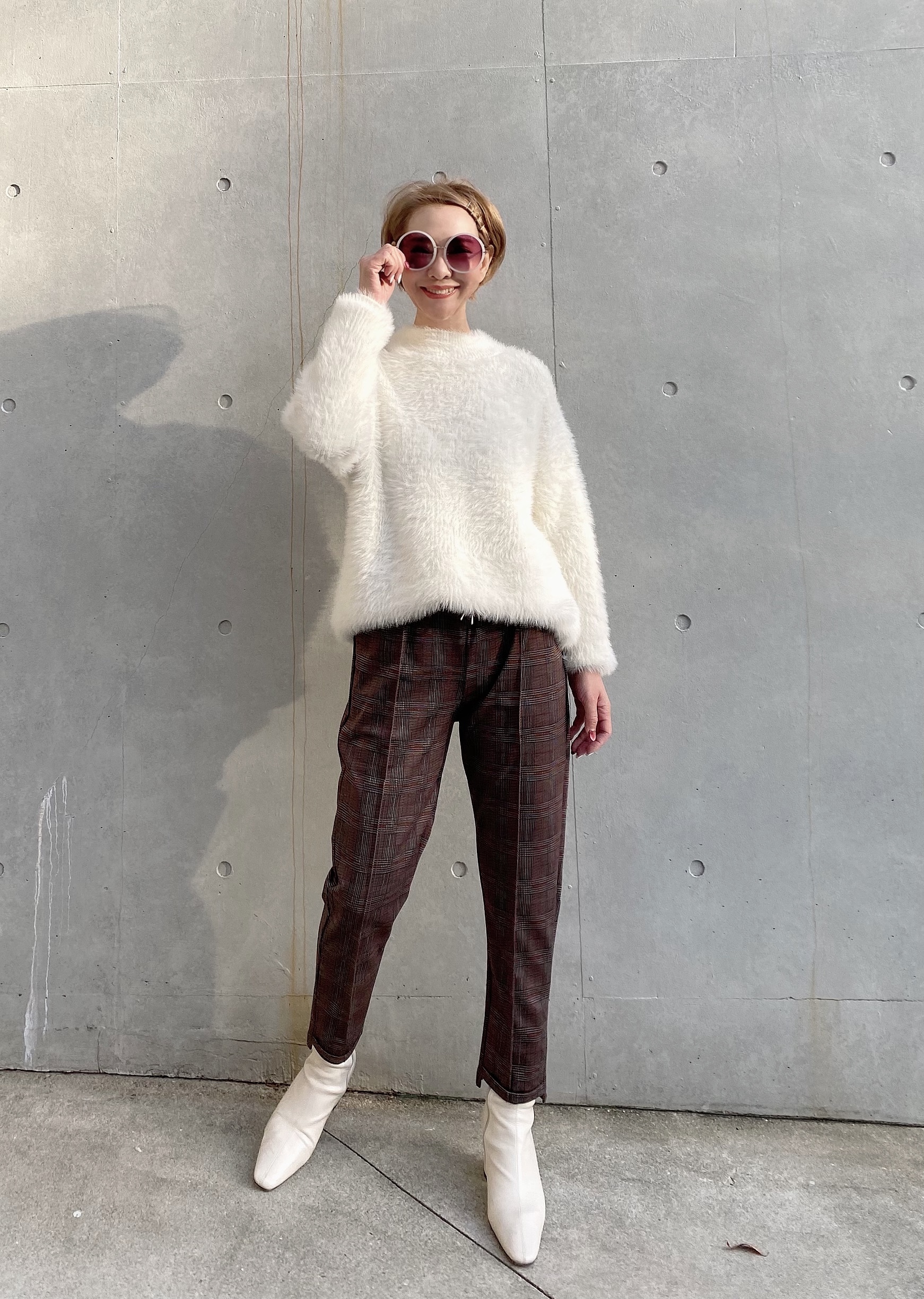 チェック美脚ストレッチパンツ 7500円 3750円 セレクトショップベリンダ