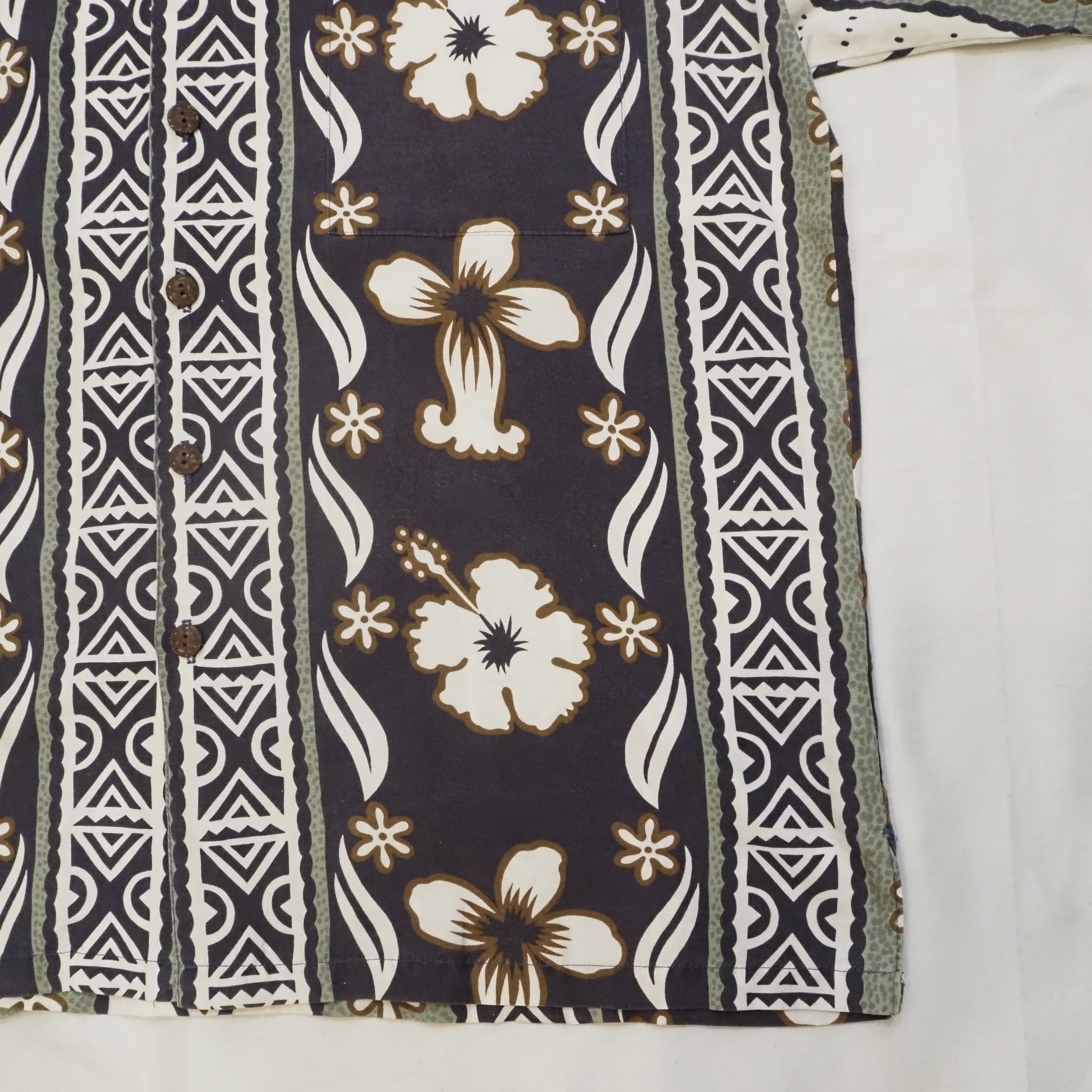 90’s Hawaiian Shirt Size L "Cotton Linen” の画像 5