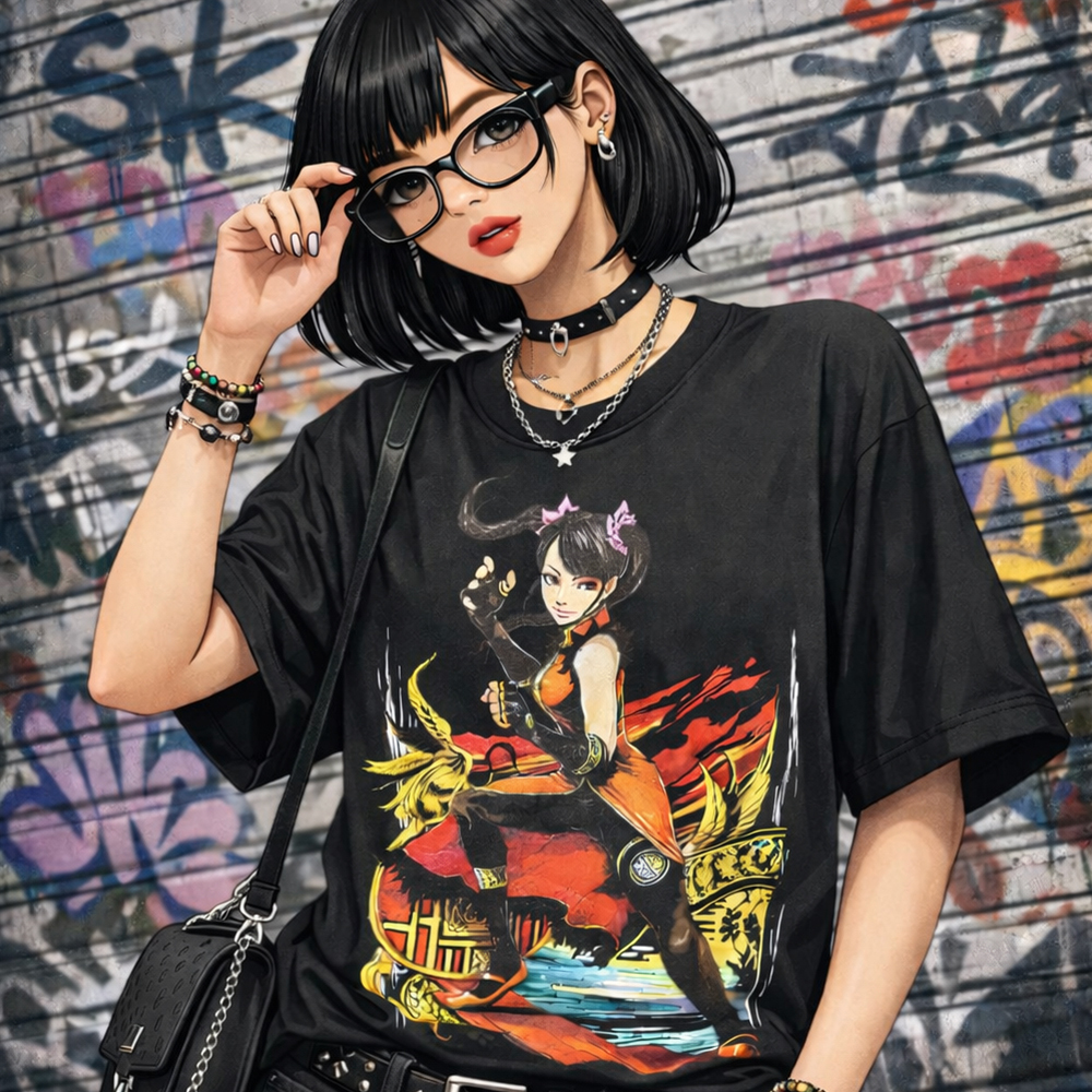BANDAI NAMCO 鉄拳 リン・シャオユウ【古着/Tシャツ/格闘ゲーム】