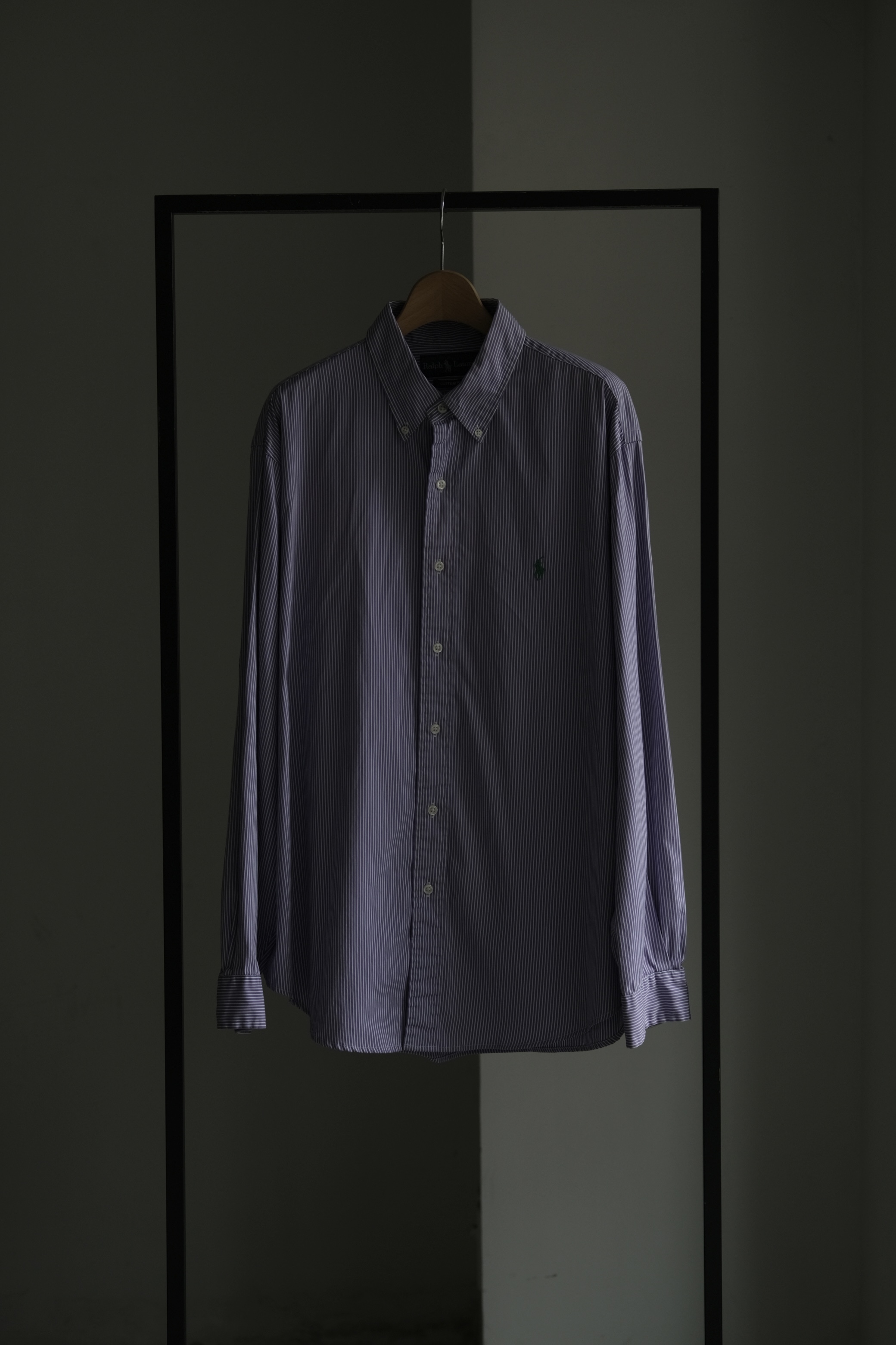 Utah／90's "Ralph Lauren" CUSTOM FIT stripe shirt／purple