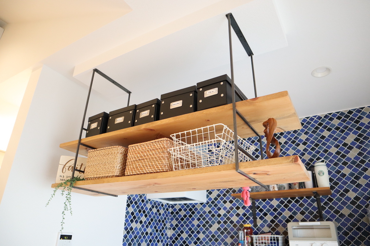 67 [Hanging Shelf AType] 送料無料 吊棚 吊り戸棚 アイアンシェルフ 食器棚 アイアン家具【Baum】関西大阪