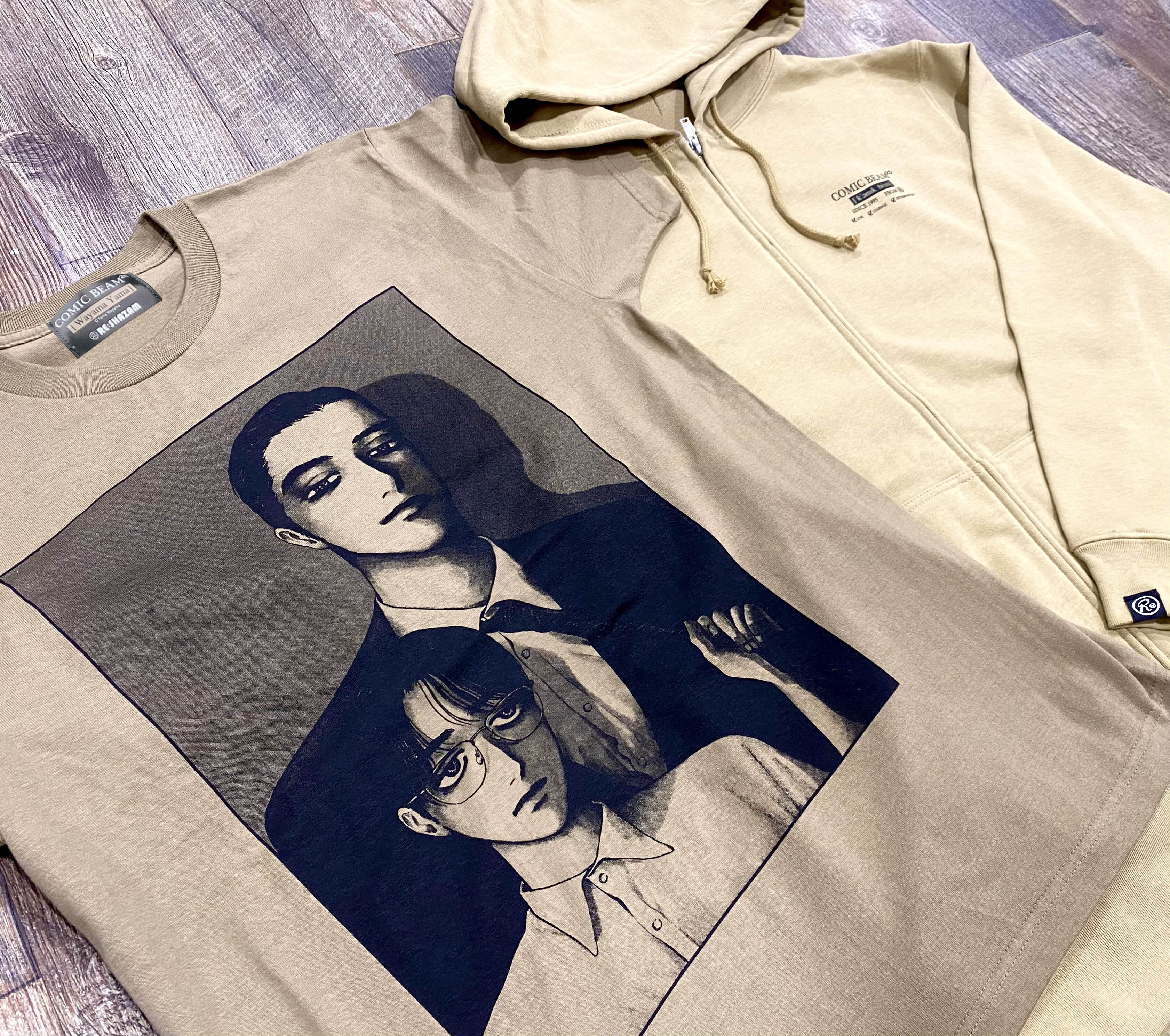 ビーム25周年描き下ろし企画 和山やま 狂児と聡実くん Tシャツ Re Shazam ビーム25周年描き下ろし企画 和山やま 狂児と聡実くん Tシャツ Re Shazam