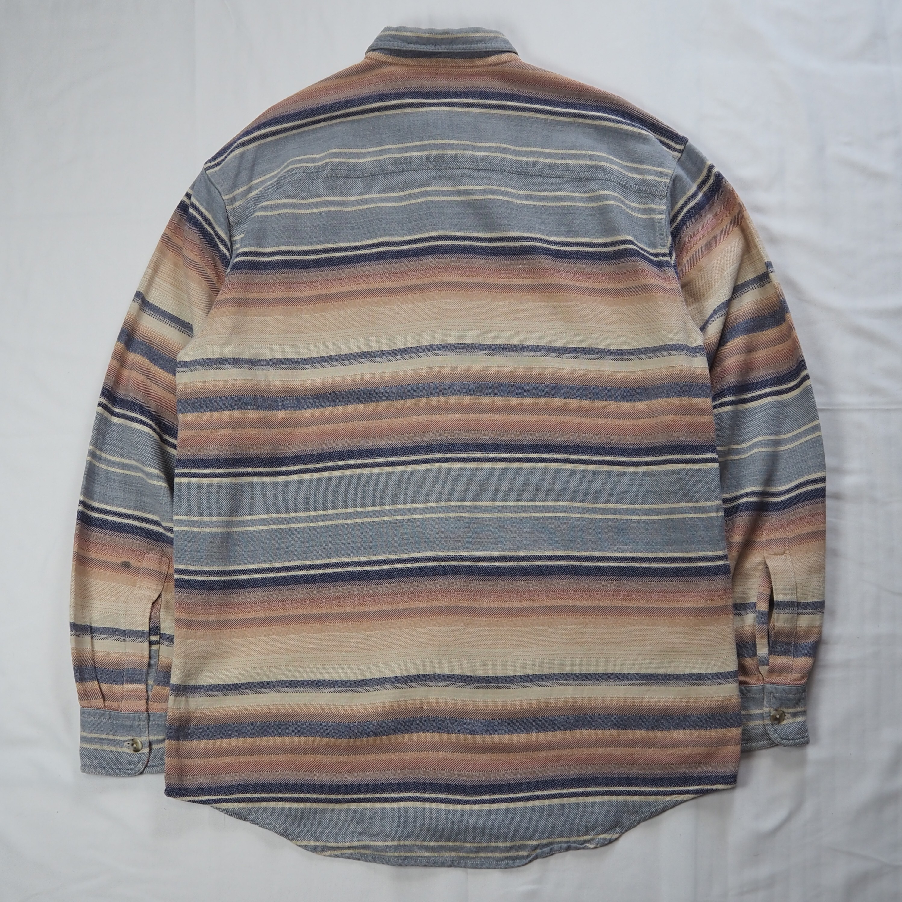 90's L.L. Bean ネルシャツ Mサイズ ボーダー の画像 11