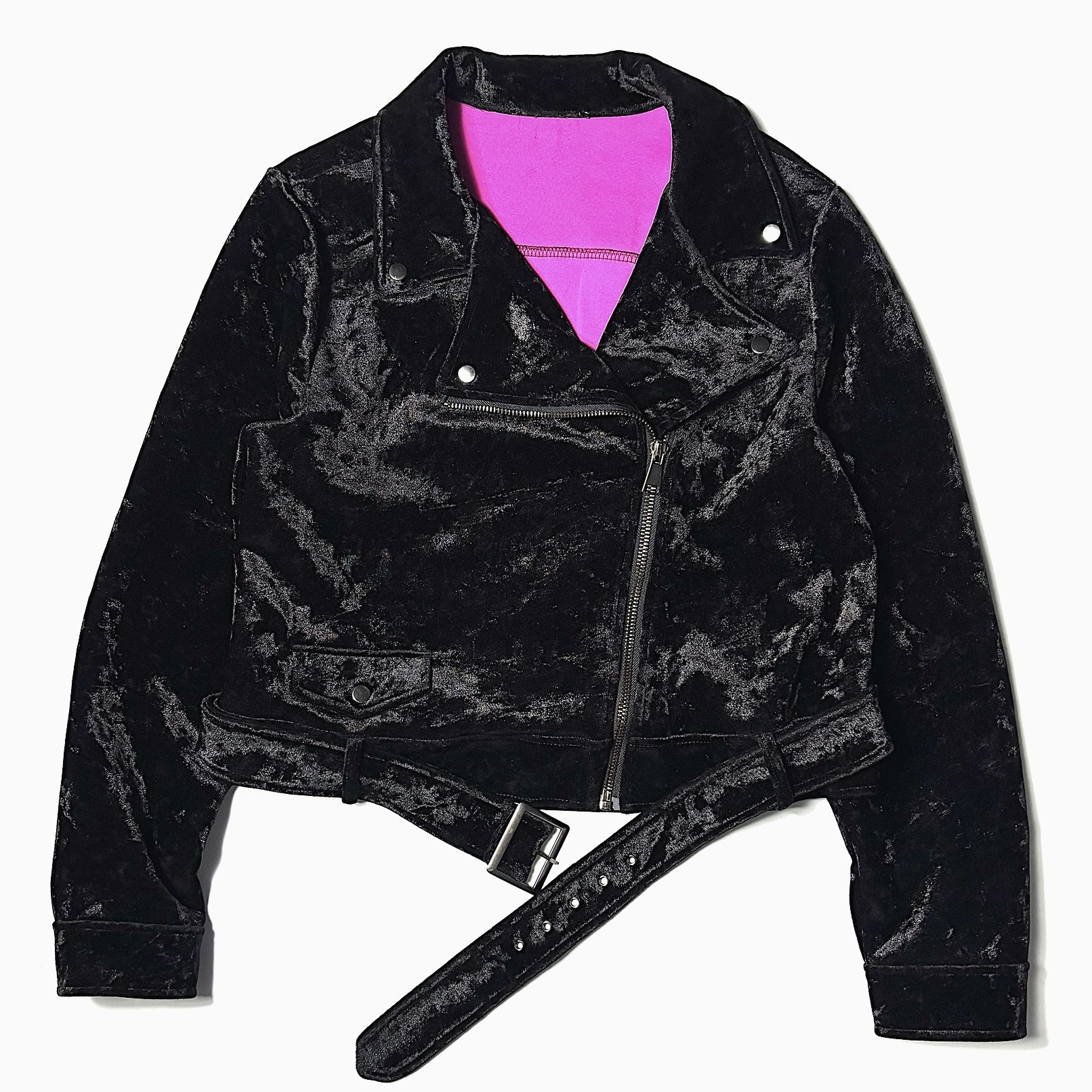 Y2K Velvet Double Riders Jacket