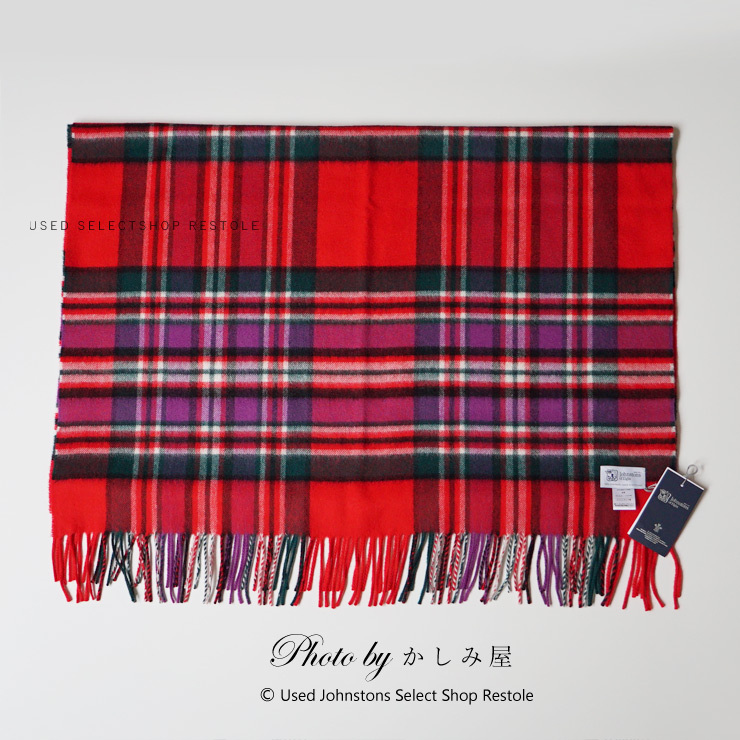 19新色 新品未使用 国内正規品 ジョンストンズ カシミヤ大判ストール Red Au1479 Johnstons カシミア 100 中古 ジョンストンズ カシミヤストール専門店 かしみ屋 ユーズドセレクトショップ