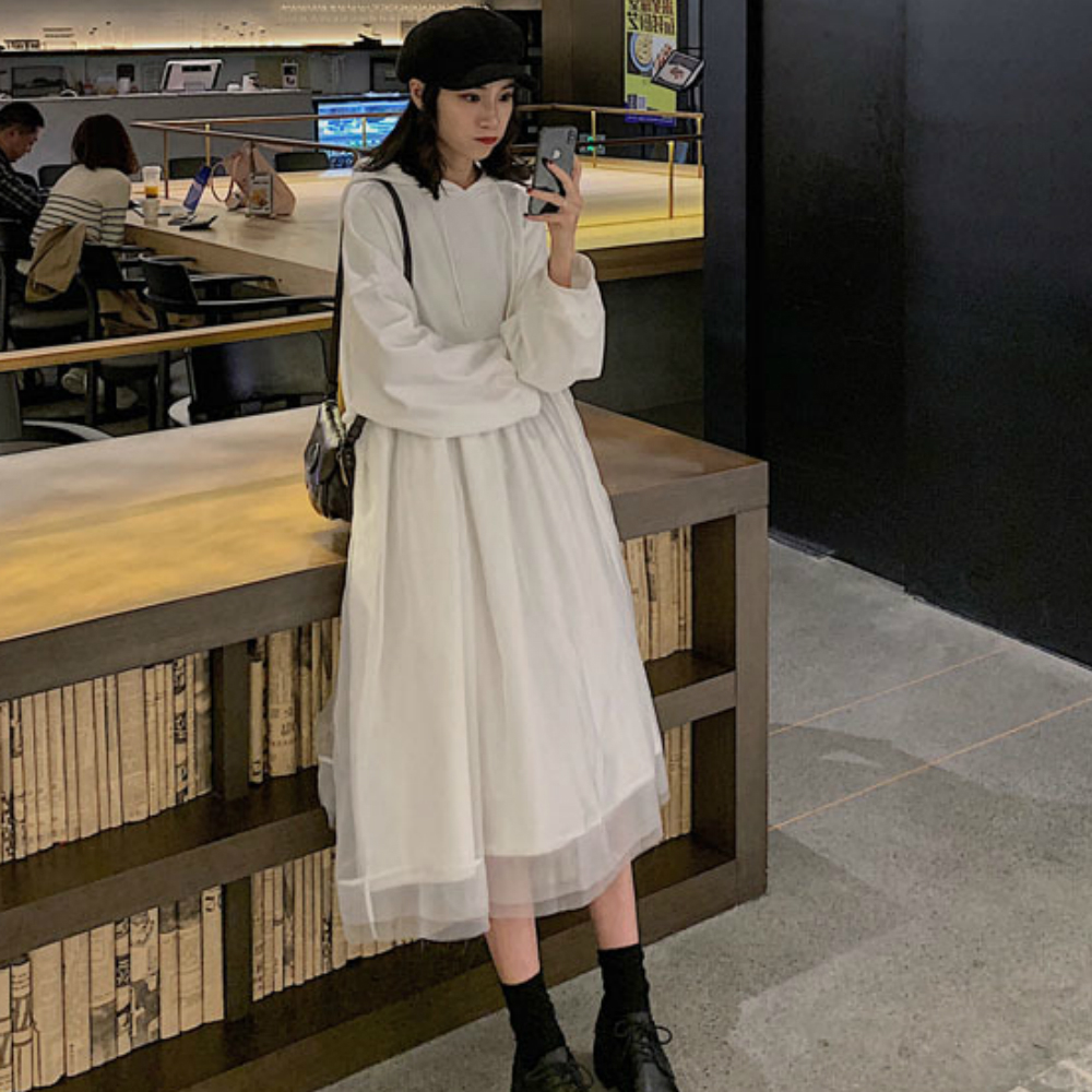 メッシュステッチフェアリースカートワンピース Mignon ミニョン メッシュステッチフェアリースカートワンピース Mignon ミニョン