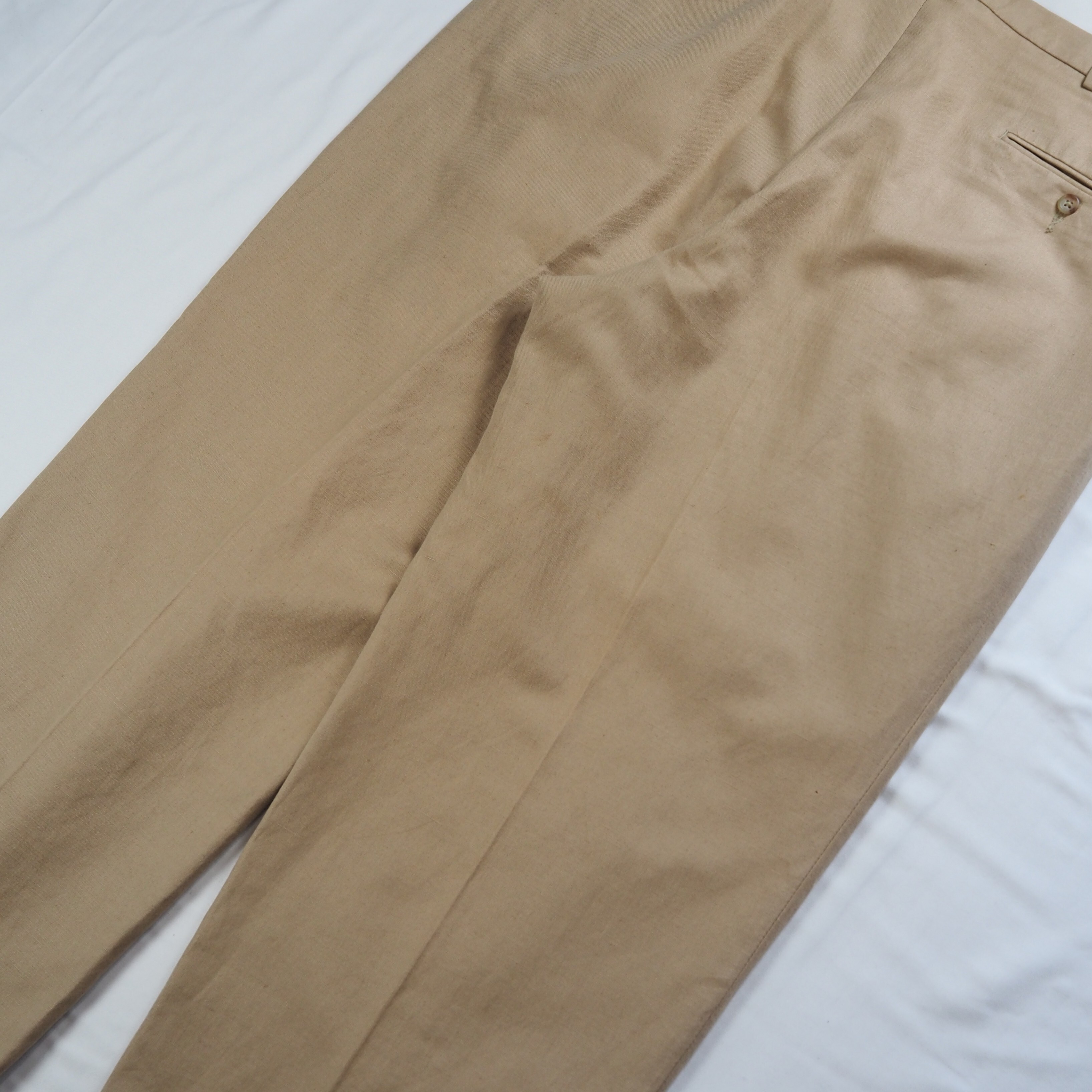 90's Ralph Lauren リネンパンツ ベージュ 36×30 の画像 17