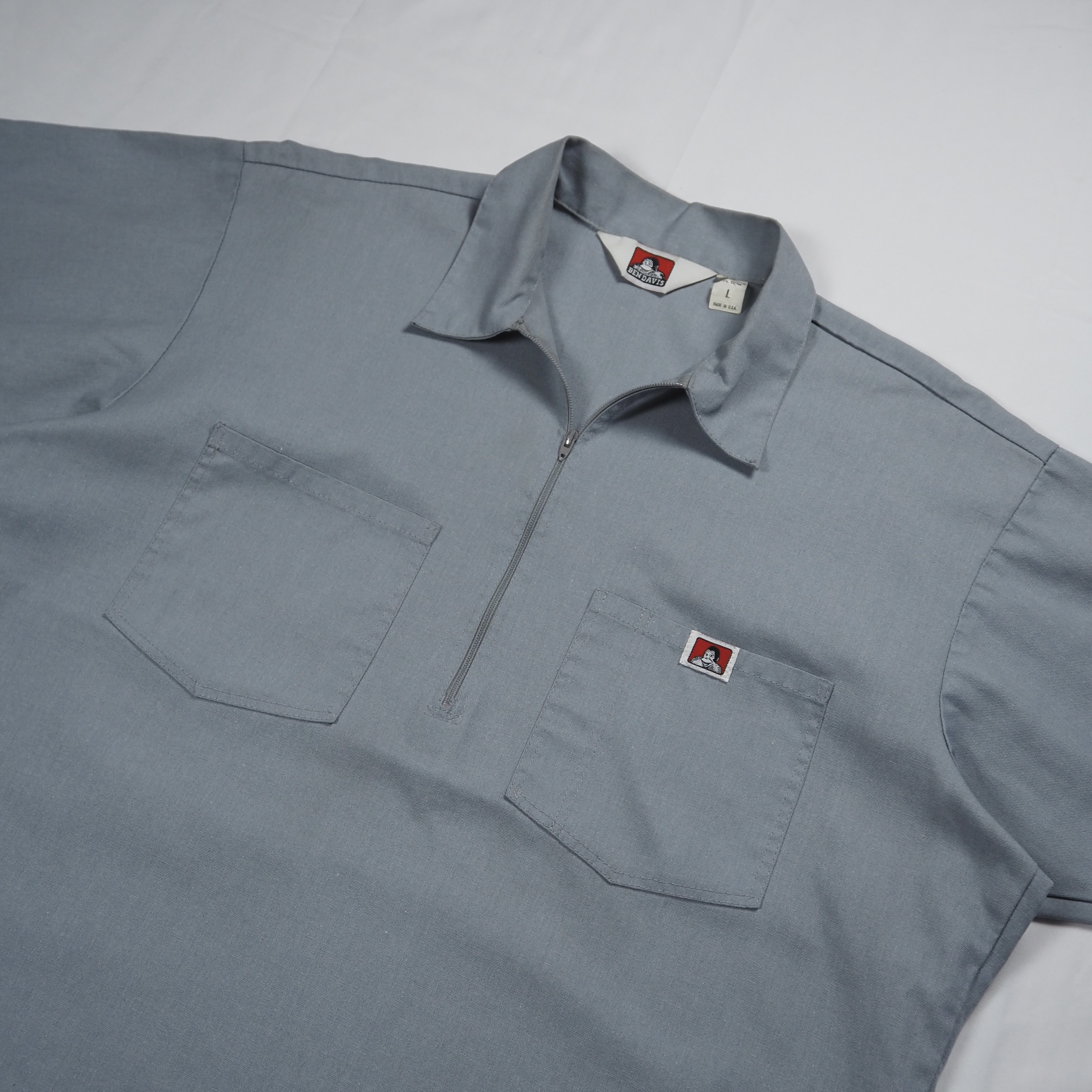 80’s Ben Davis ハーフジップシャツ グレー Lサイズ の画像 5