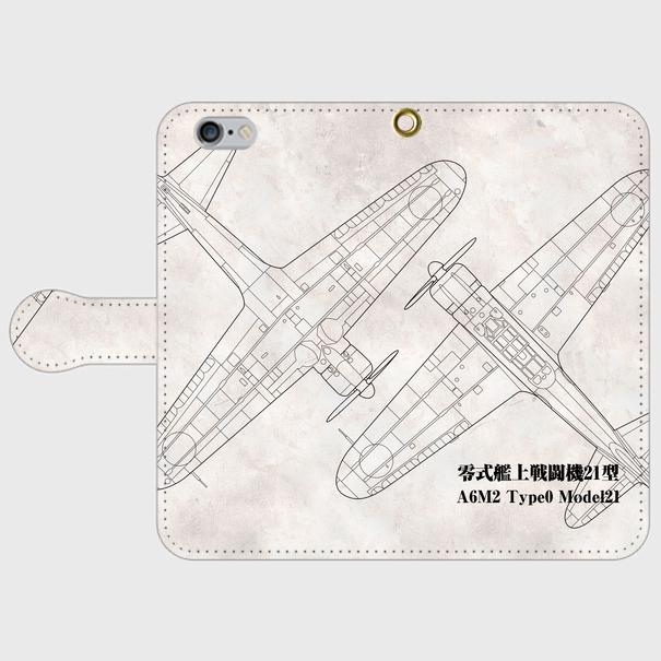 零式艦上戦闘機21型イラスト 手帳型スマホケース ミリタリー 迷彩スマホケース Iphone Android 専門店 Camo Design