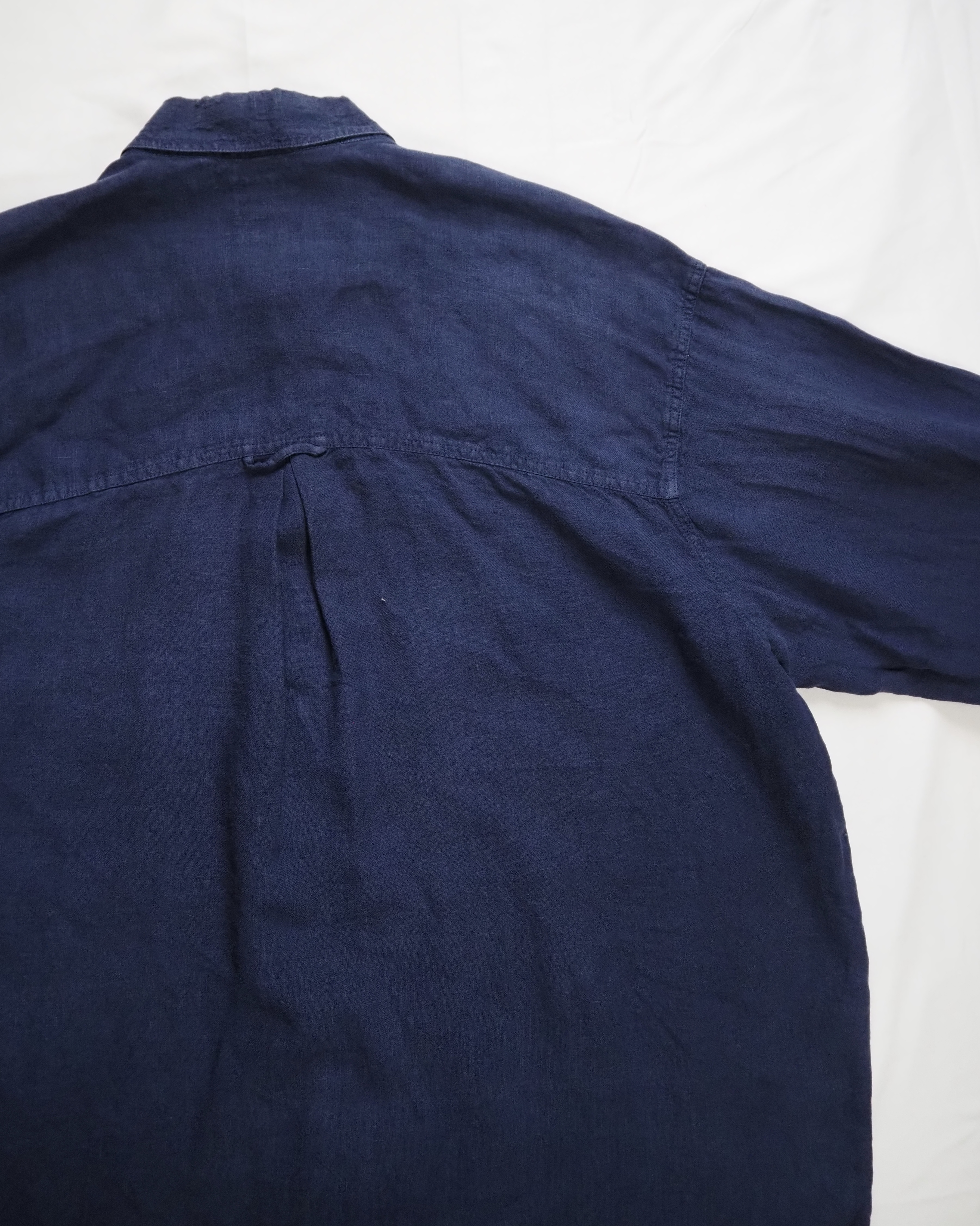 90’s OLD GAP リネンシャツ ネイビー XL の画像 11