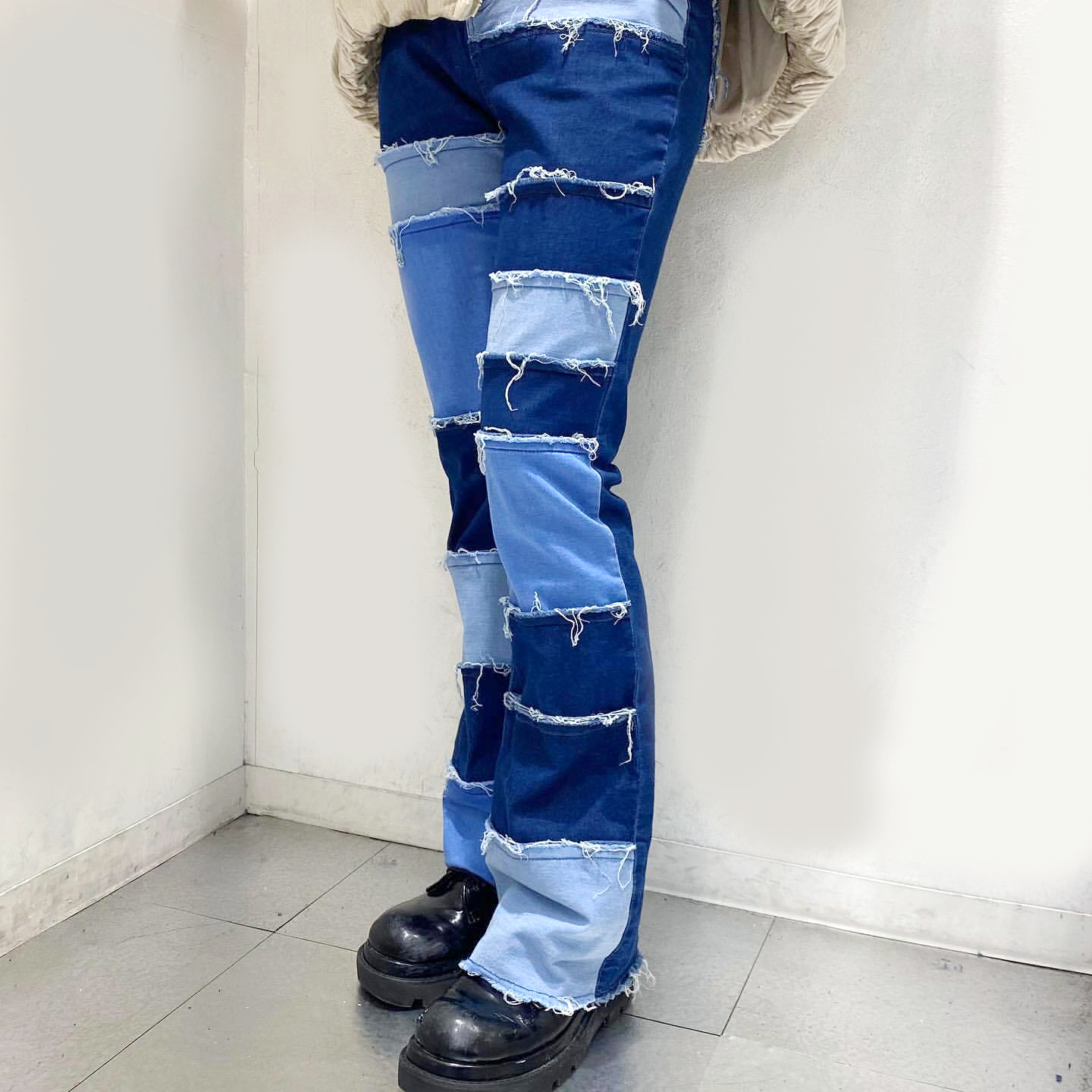 パッチワークデニムフレアパンツ Volcan Aphrodite